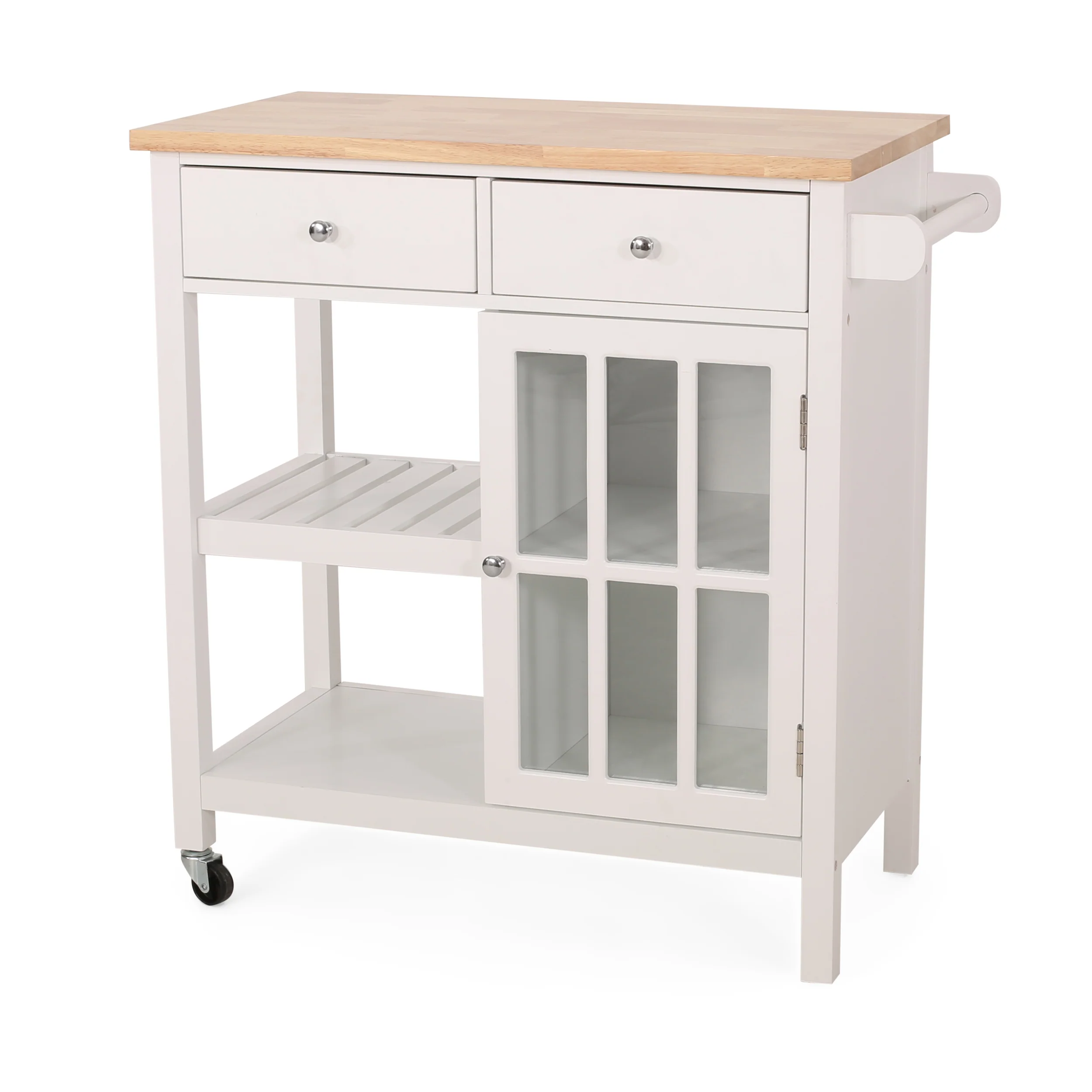 Aidah Contemporary Kitchen Cart with Wheels - furnishings