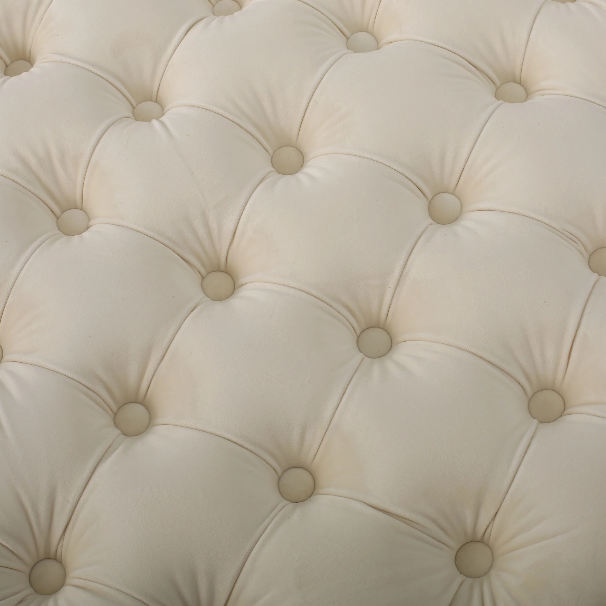 Provence Tufted New Velvet Fabric Ottoman Pouf - furnishings