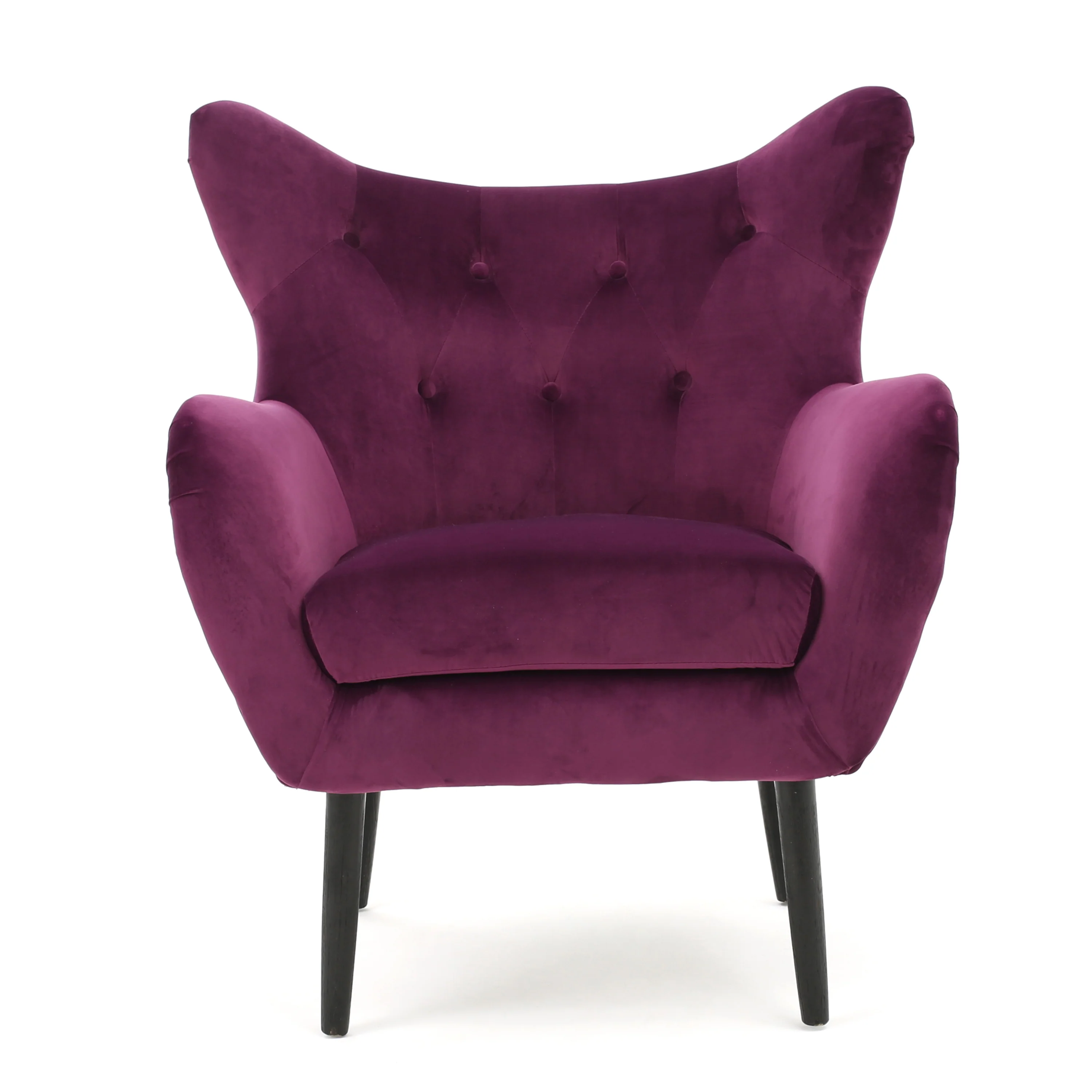 Mae Velvet Tufted Wingback Armchair - furnishings