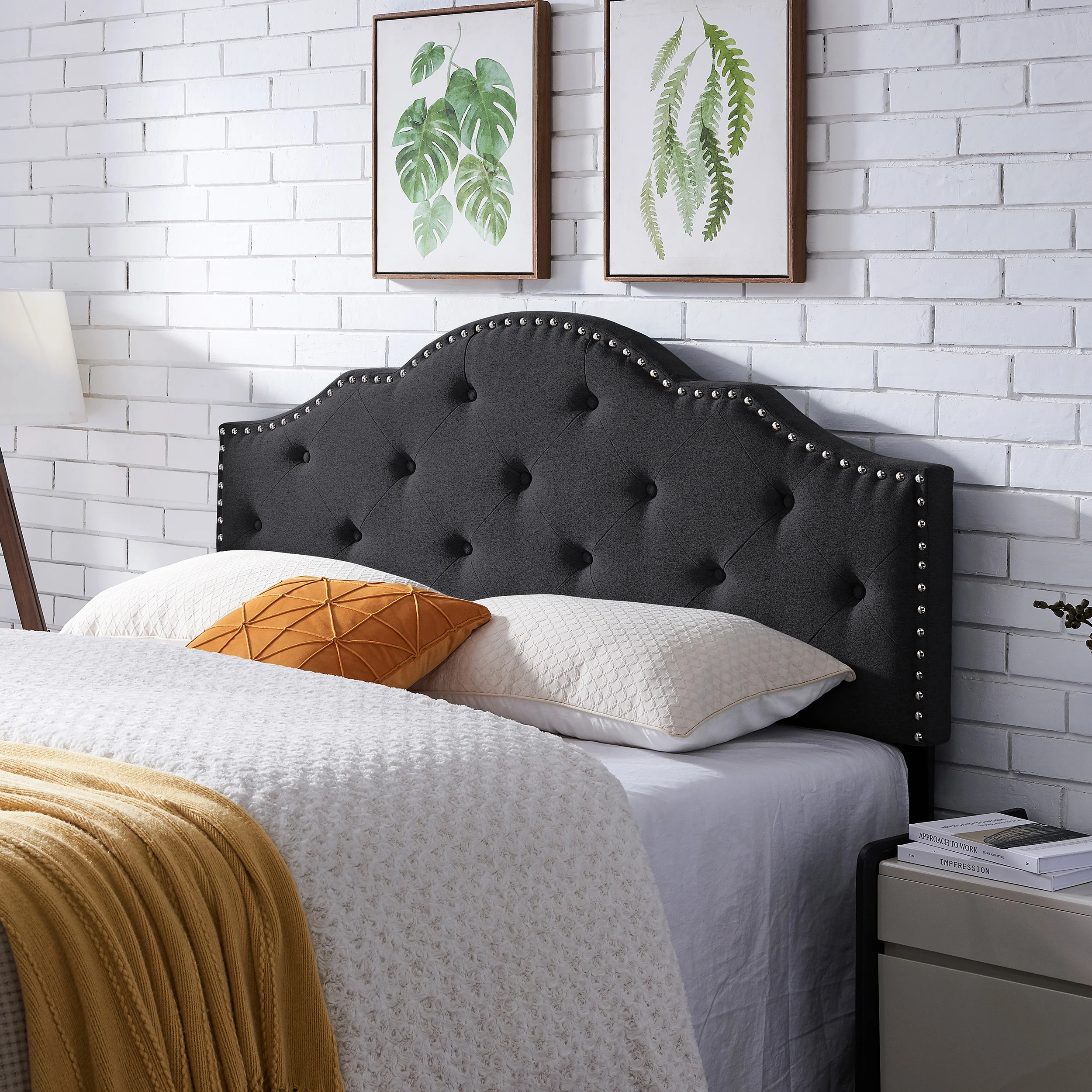Sharon Contemporary Upholstered Queen/Full Headboard - furnishings