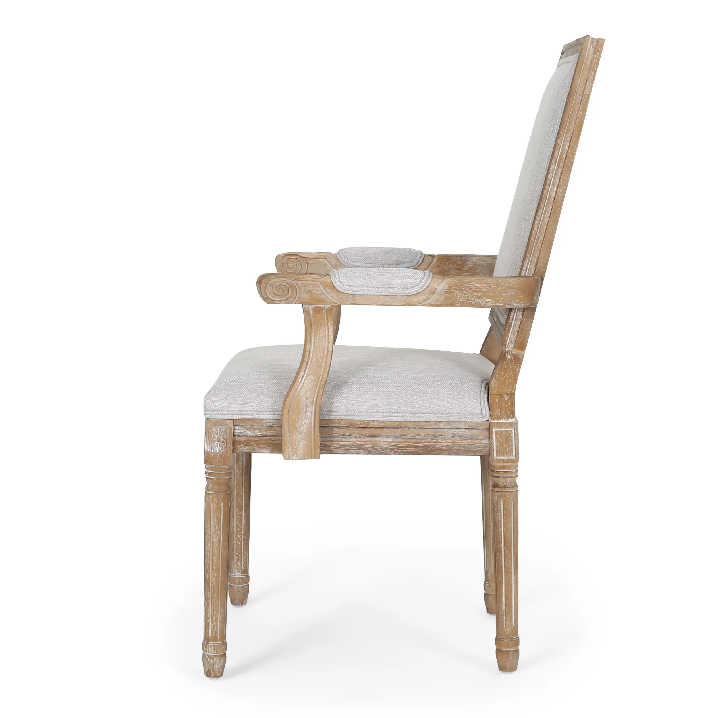 Ashlyn French Country Fabric Upholstered Wood Dining Chairs, Set of 6 - furnishings