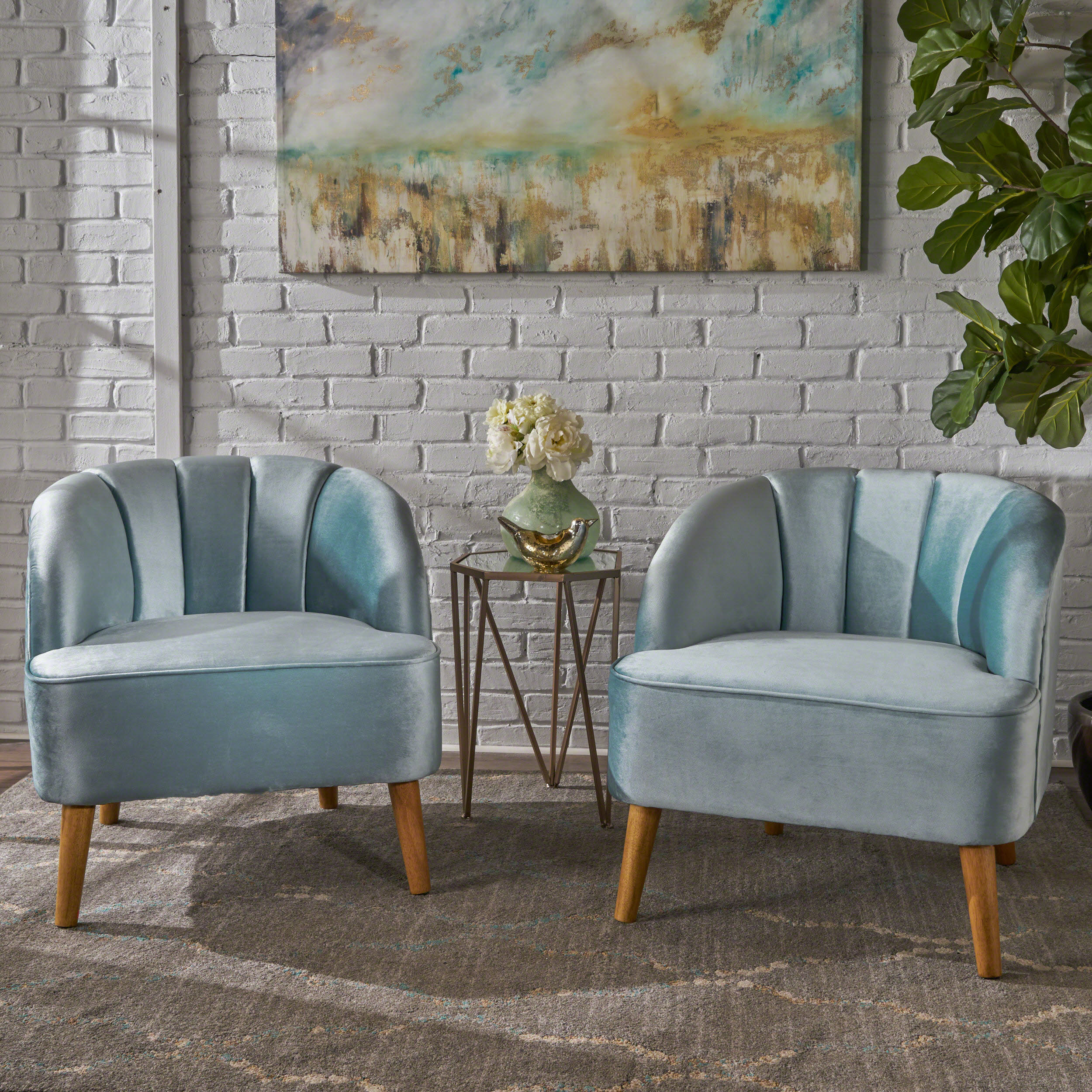 Scarlett Modern Velvet Accent Chair (Set of 2) - furnishings