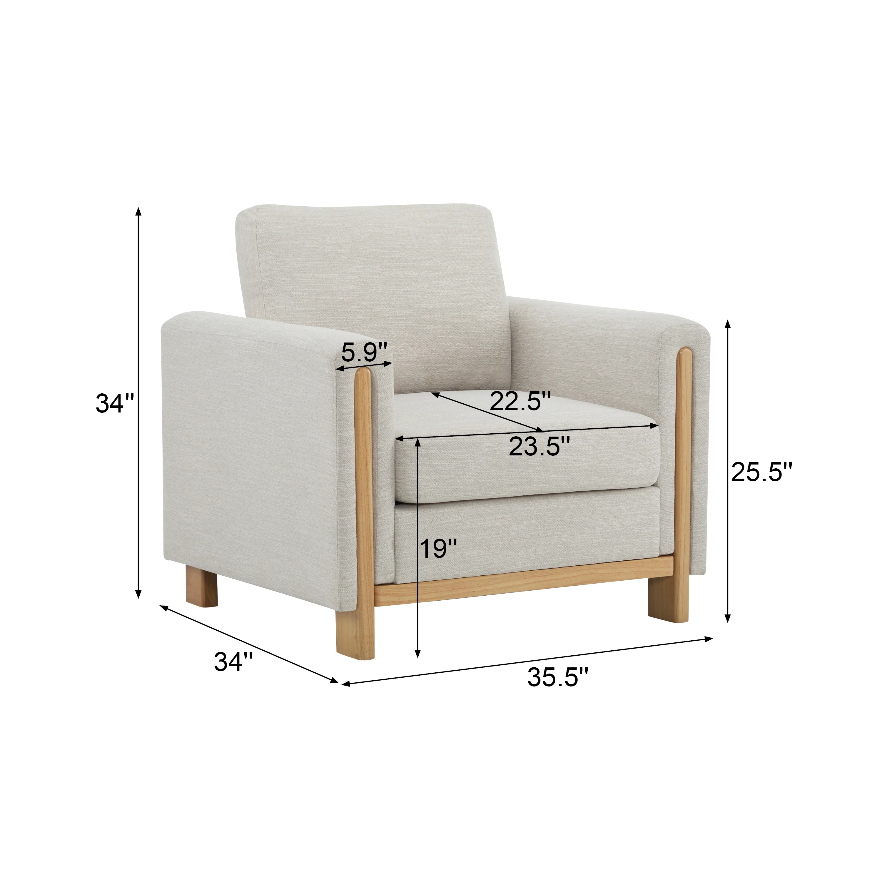 Alarics Modern Accent Arm Chair Upholstered Club Chair - furnishings
