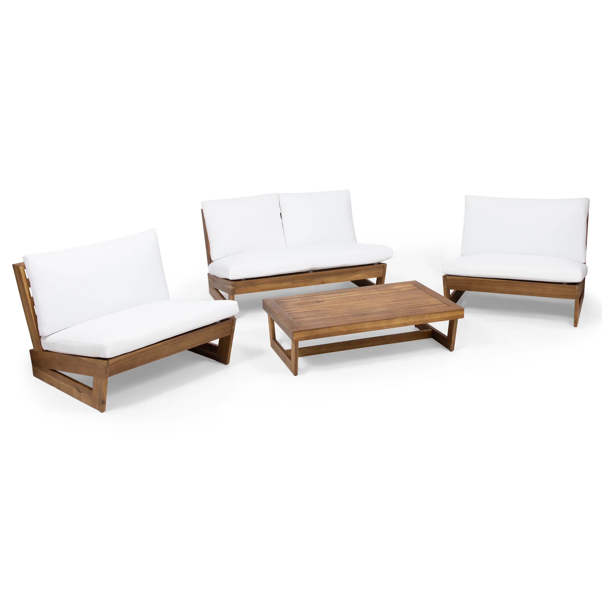 Emma Outdoor 4 Seater Chat Set with Coffee Table - furnishings