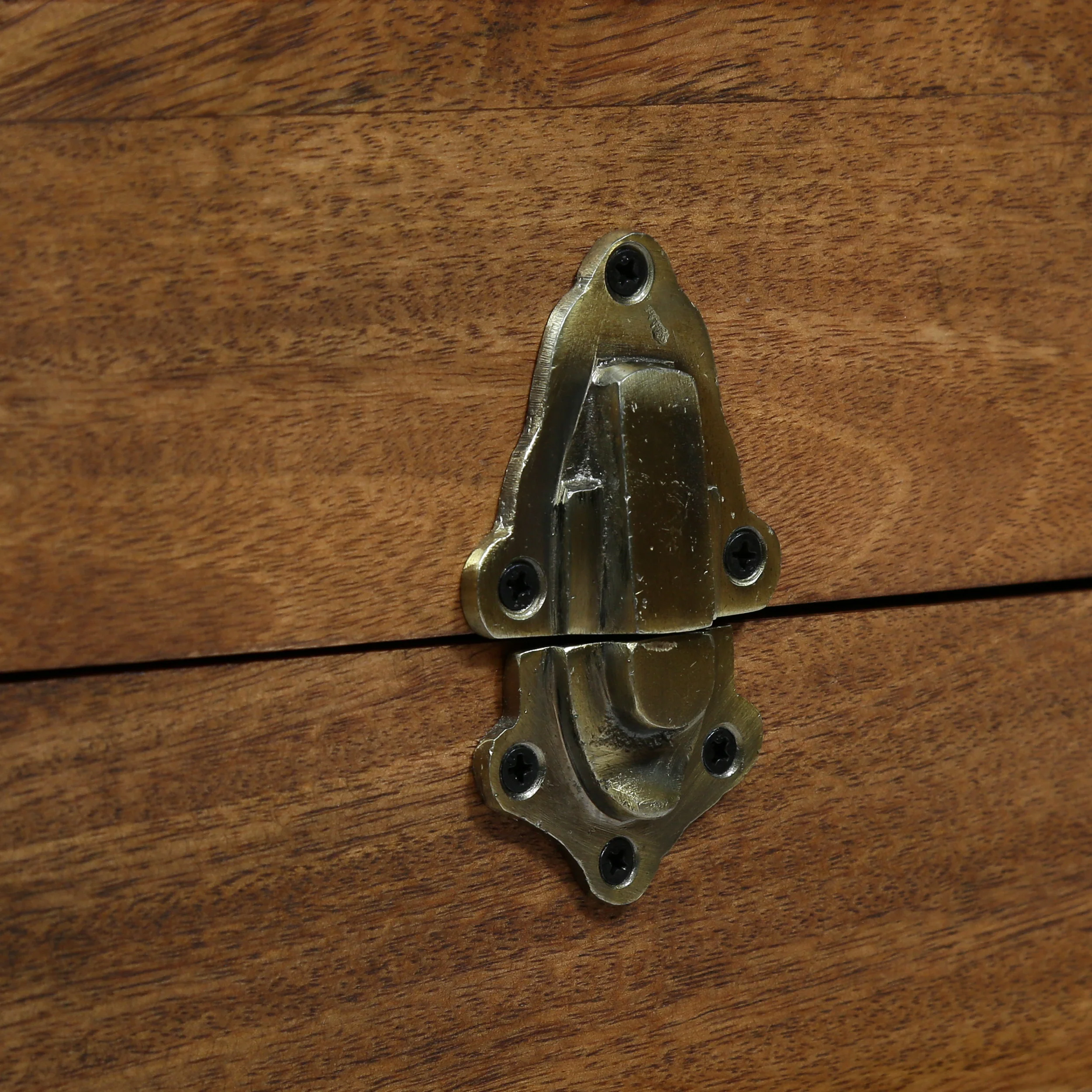 Stanton Handcrafted Boho Wood Storage Trunk with Latches - furnishings
