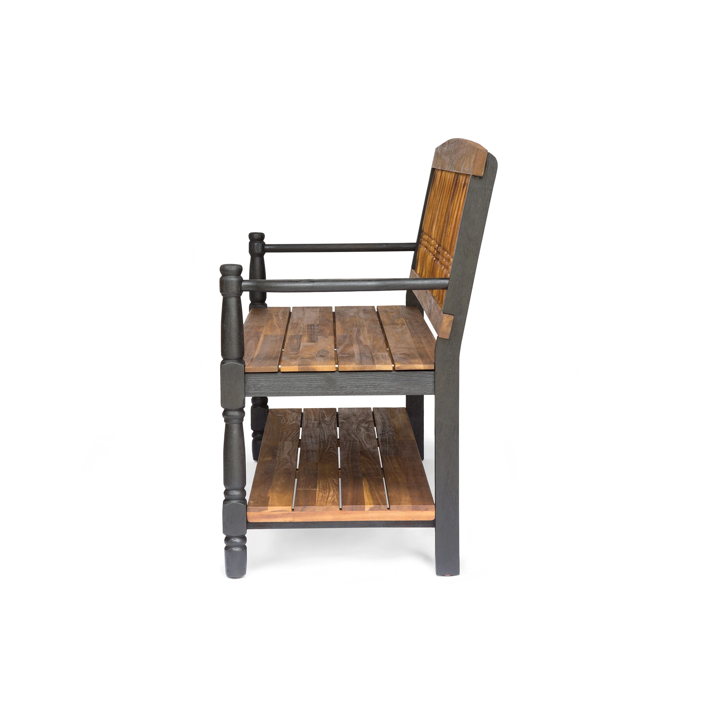Daphne Outdoor Acacia Wood Bench with Shelf - furnishings