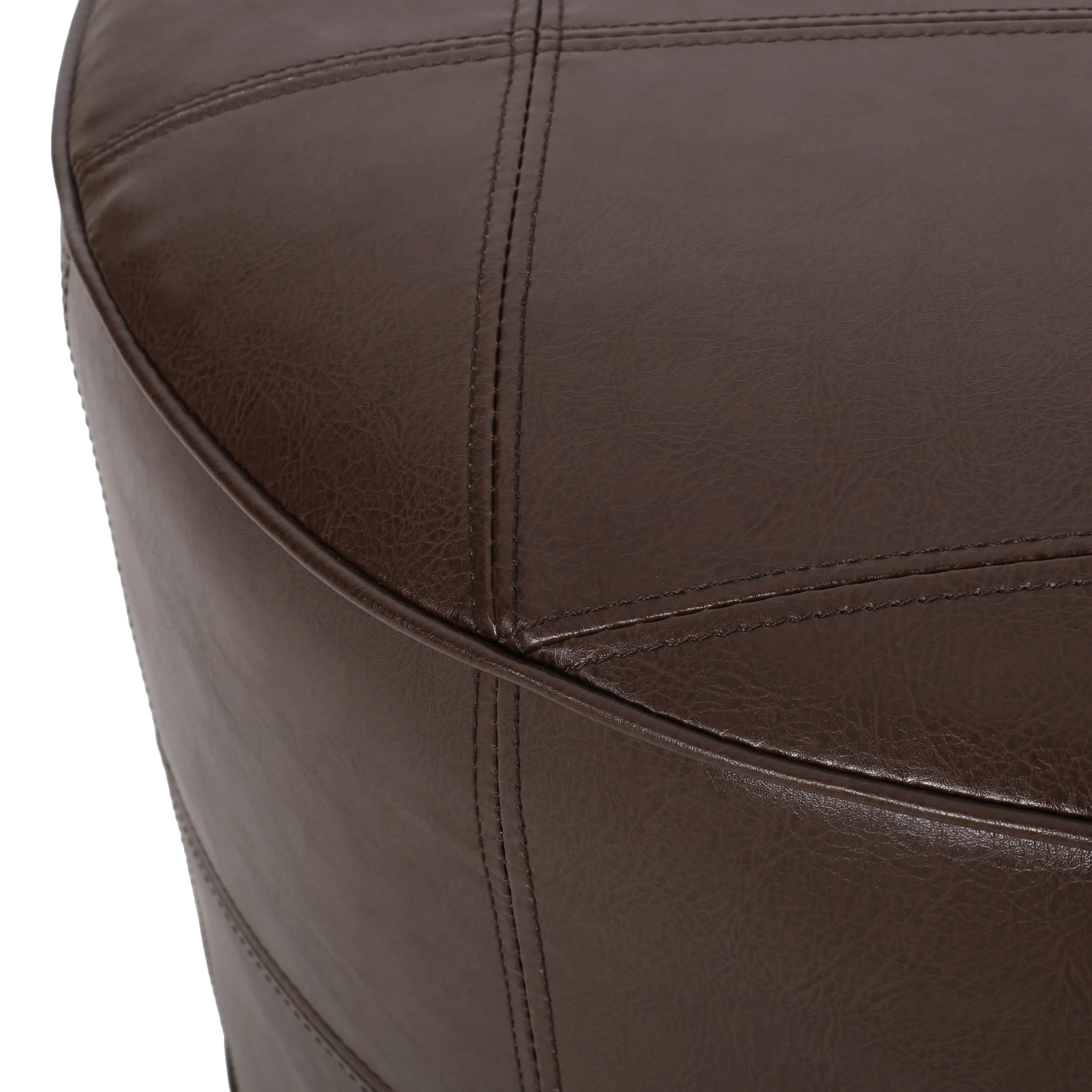Dored Faux Leather Upholstered Ottoman - furnishings