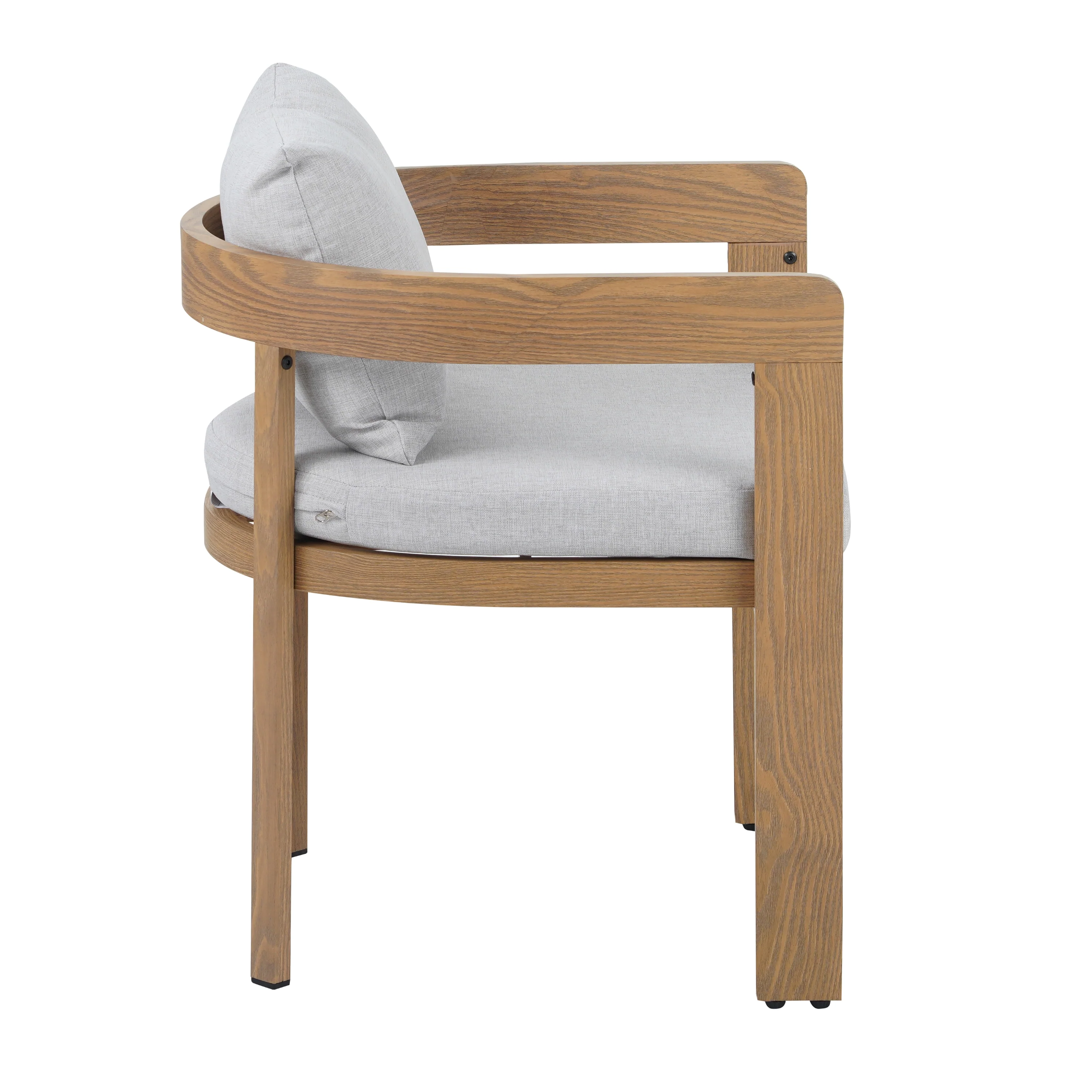 Olaly Modern Boucle Dining Chairs with Arms & Aluminum Frame - furnishings