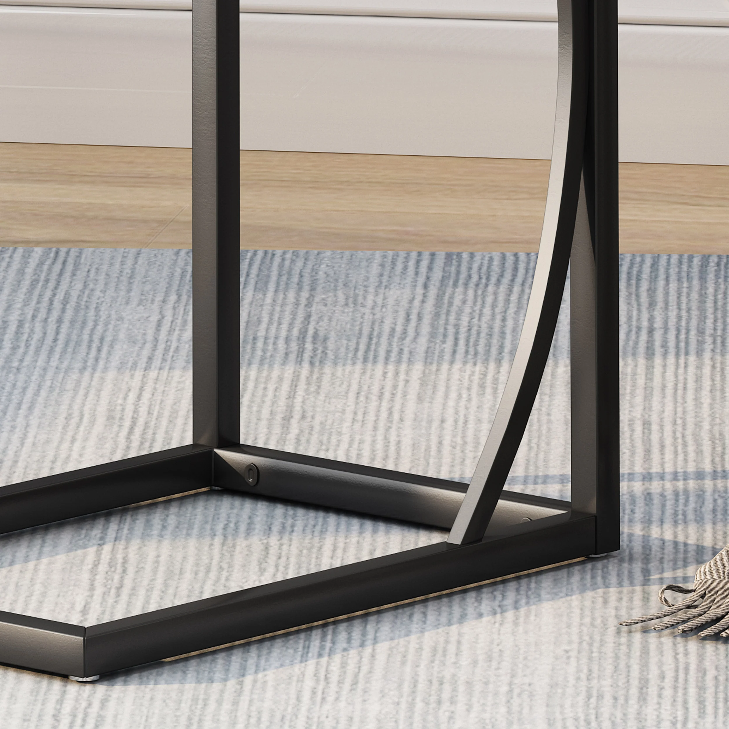 Catileya Modern Industrial C-Shaped End Table - furnishings