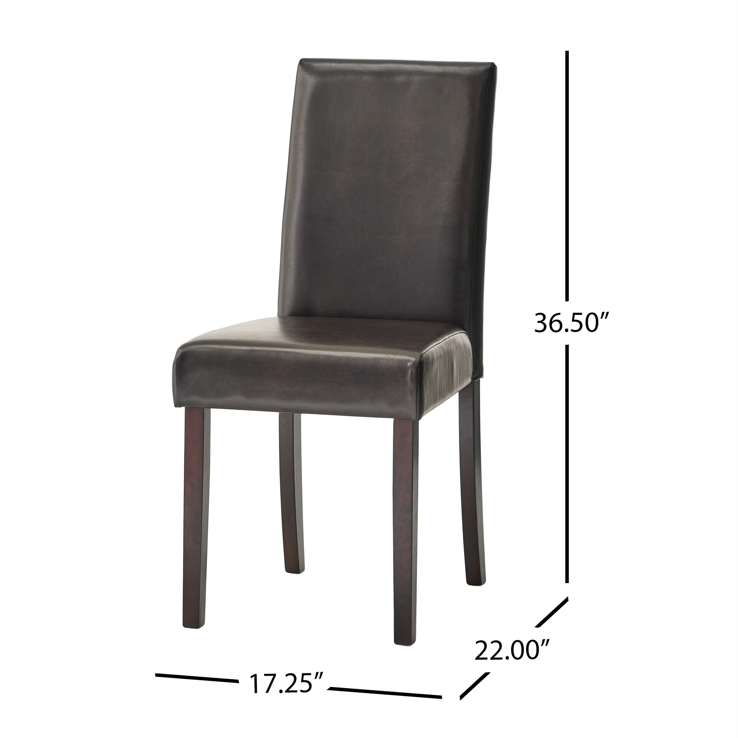 Esteban Brown Leather Parson Dining Chairs (Set of 2) - furnishings