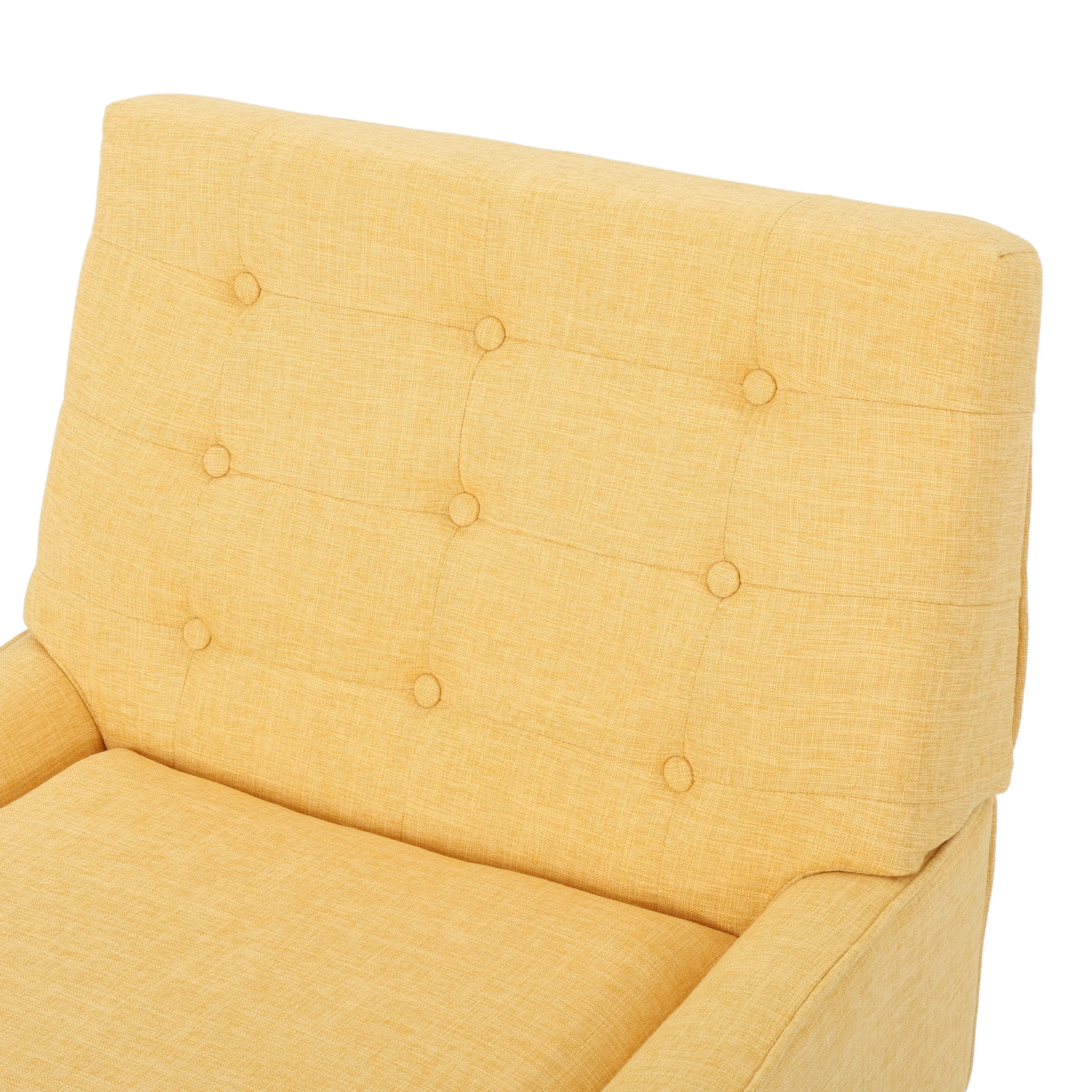 Eonna Mid-Century Modern Button Tufted Fabric Upholstered Accent Chair - furnishings