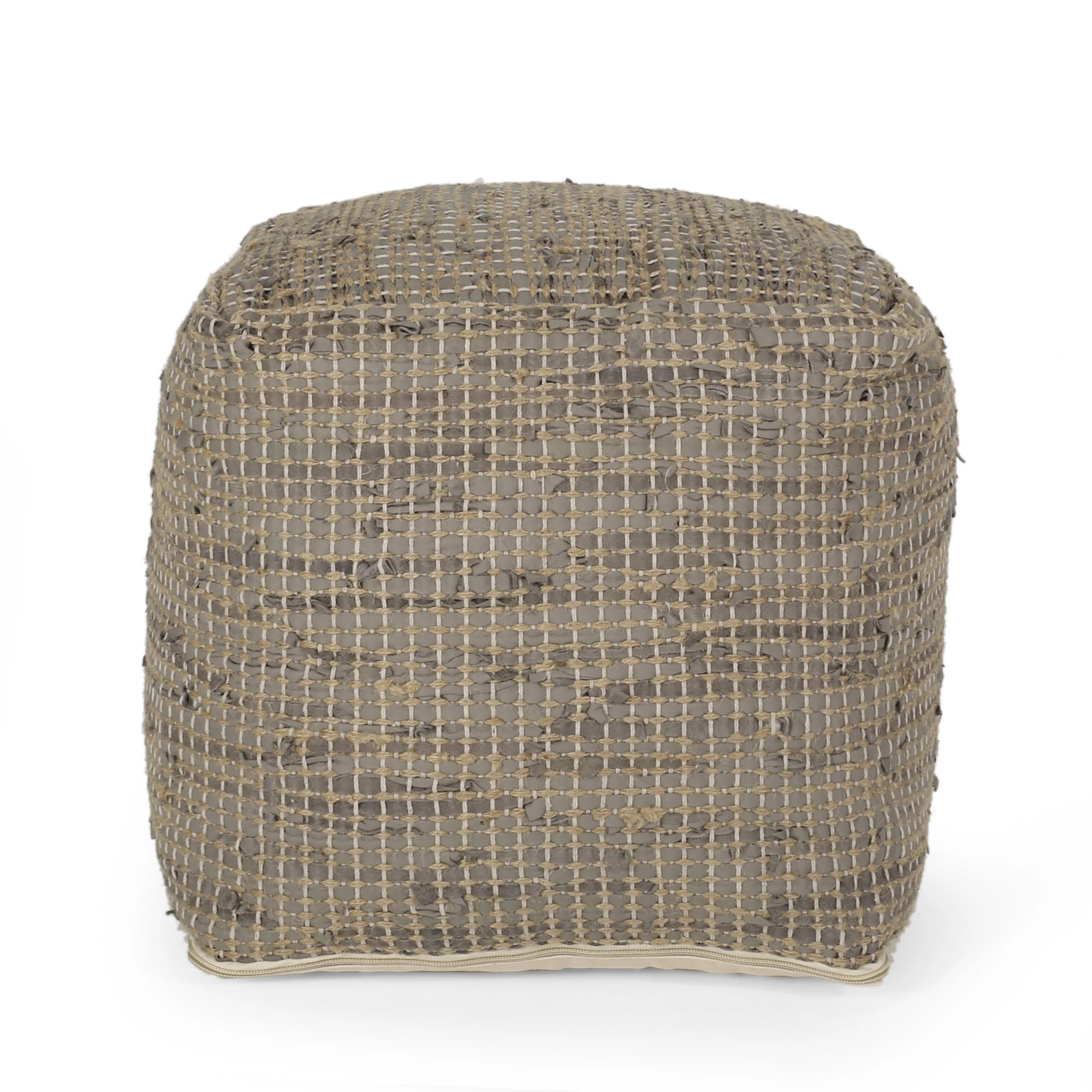 Glencoe Boho Handcrafted Fabric Cube Pouf - furnishings