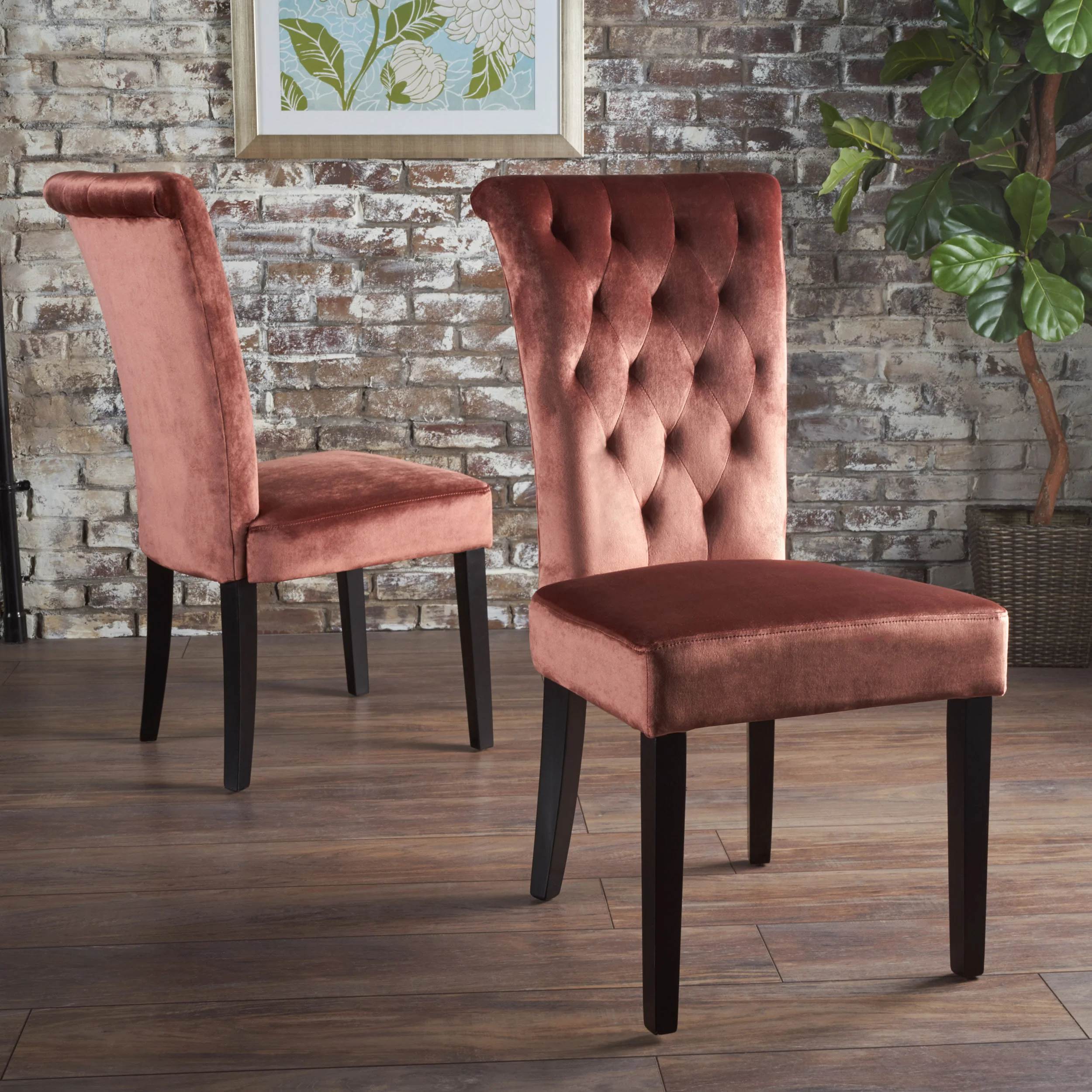 Venus Tufted New Velvet Dining Chair - Set of 2 - furnishings