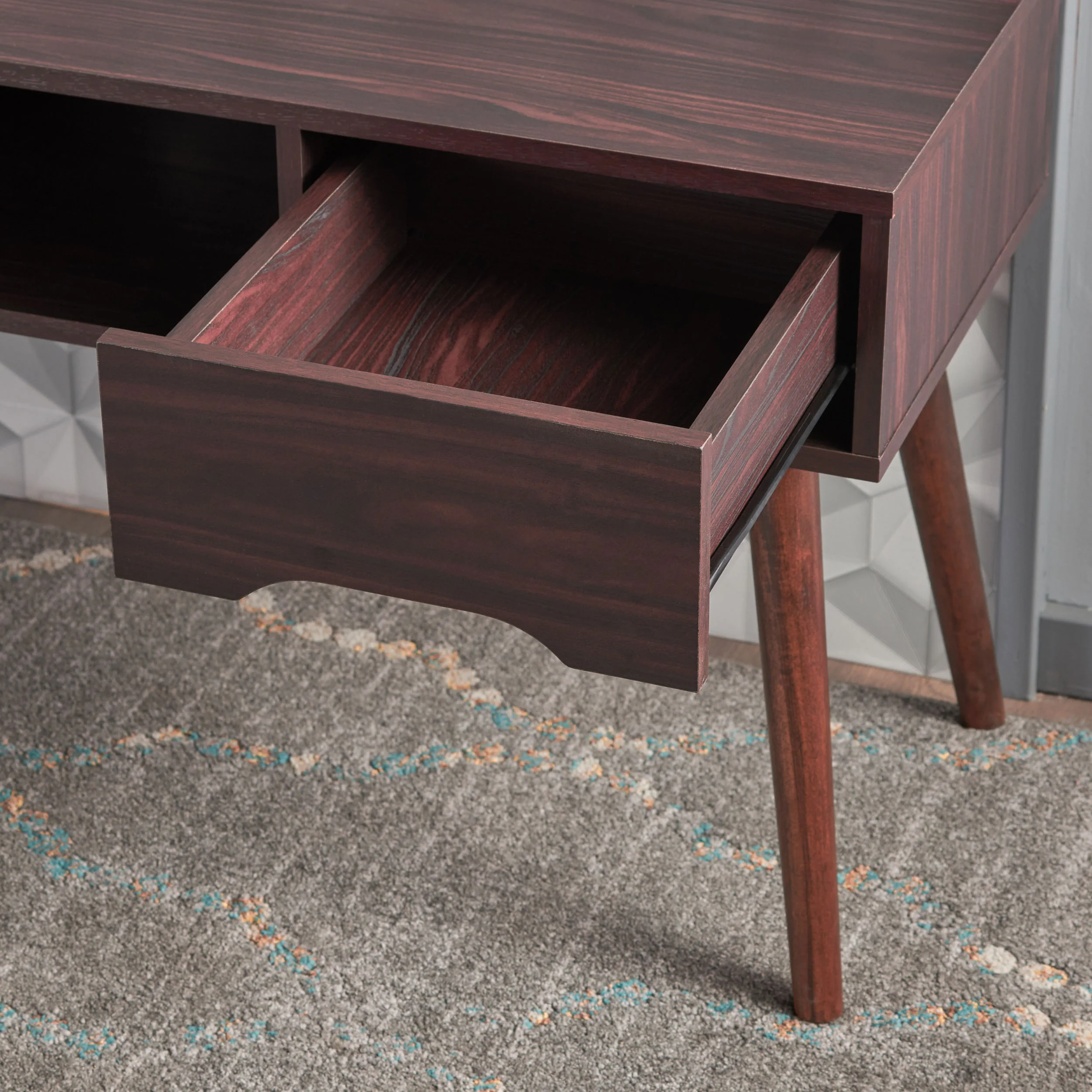 Florie Mid Century Modern 2 Drawer & Shelf TV Stand - furnishings