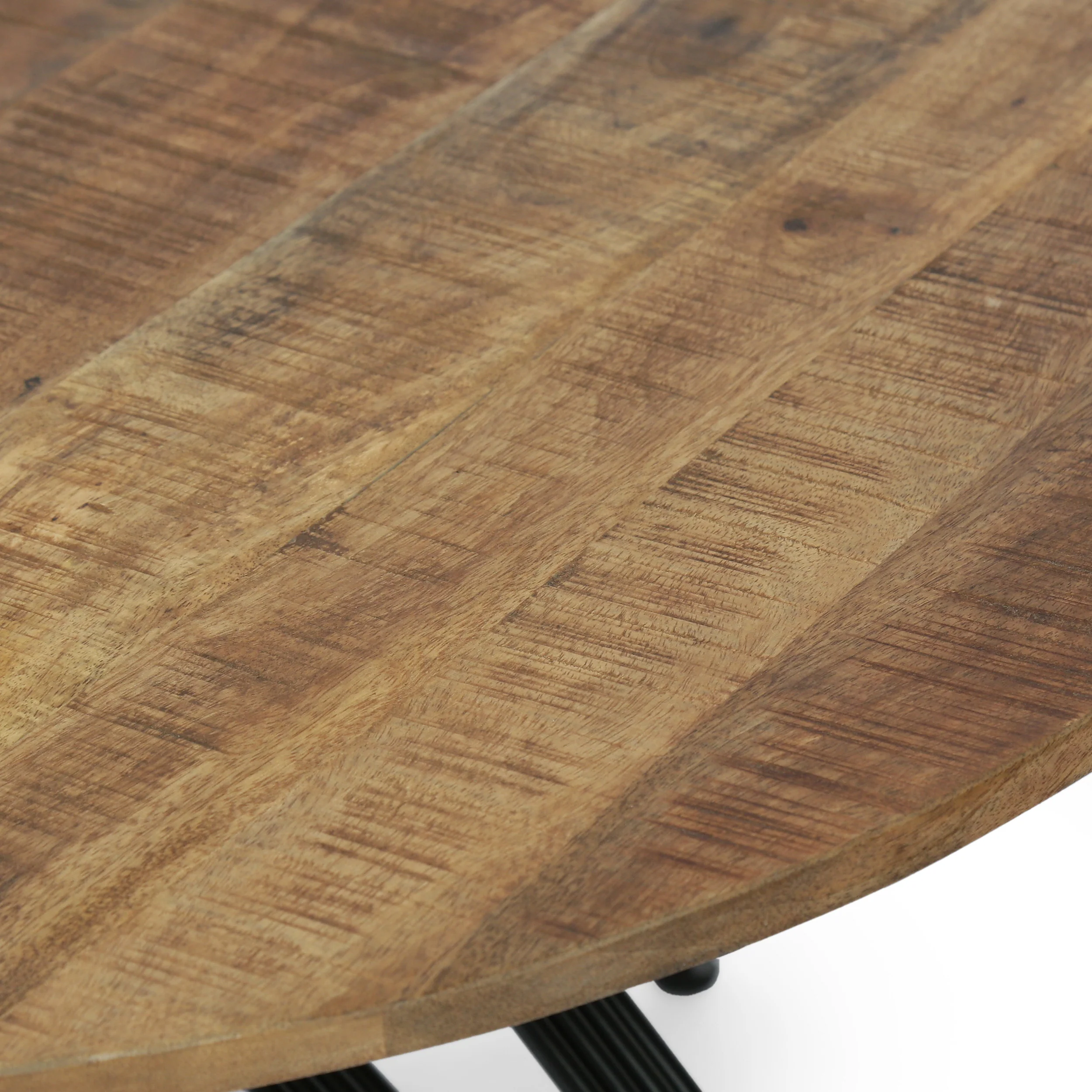 Peniel Modern Industrial Handcrafted Mango Wood Coffee Table, Natural and Black - furnishings