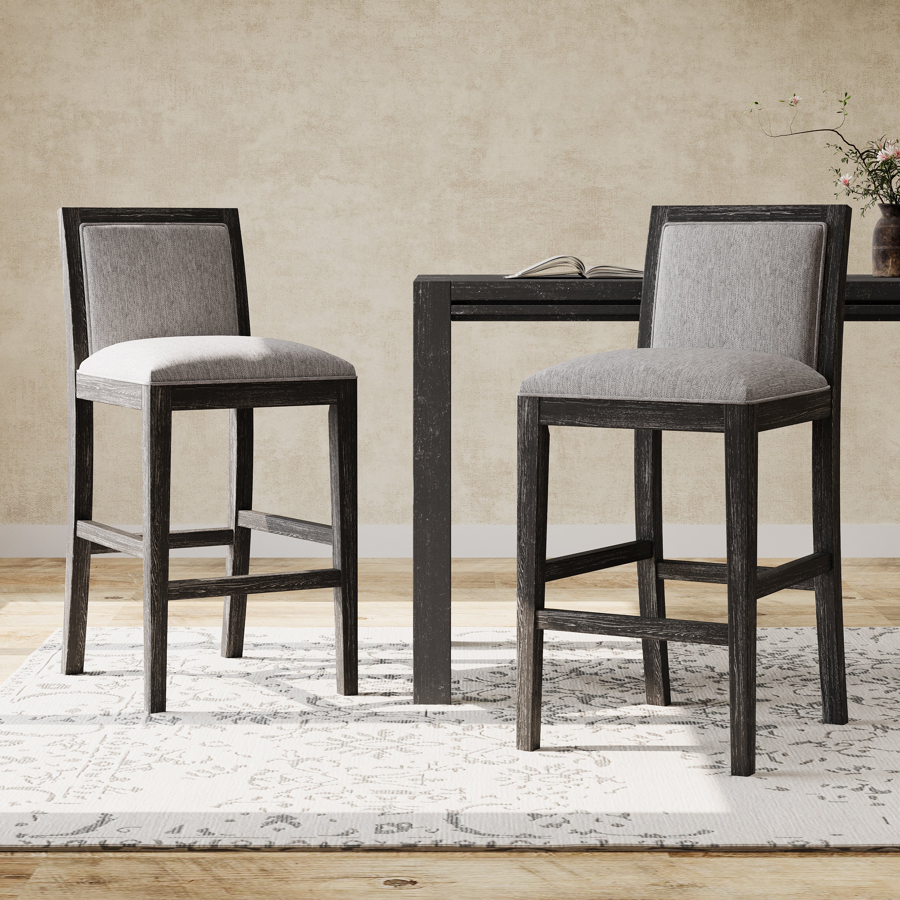 Sagea Modern Upholstered Counter Stools with Cushioned Seat and Back - furnishings