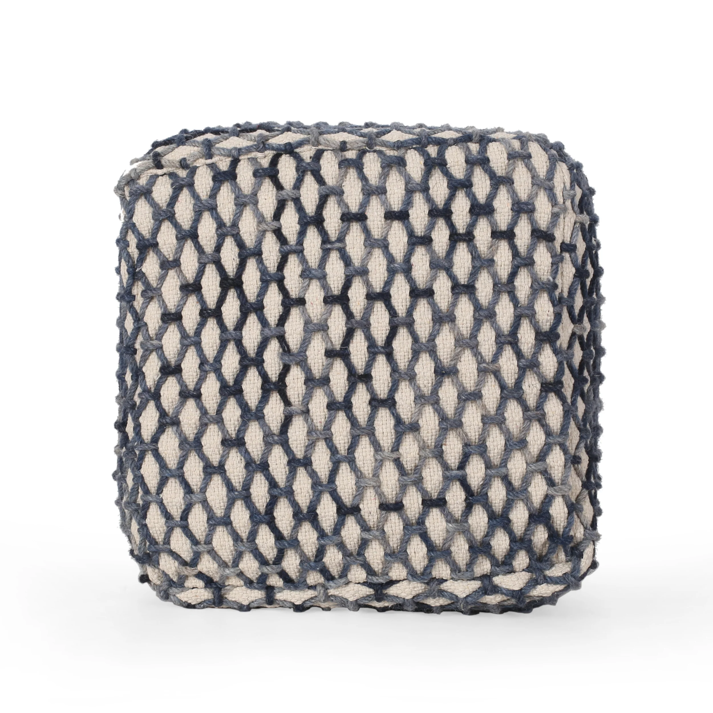 Jobe Boho Wool and Cotton Pouf - furnishings