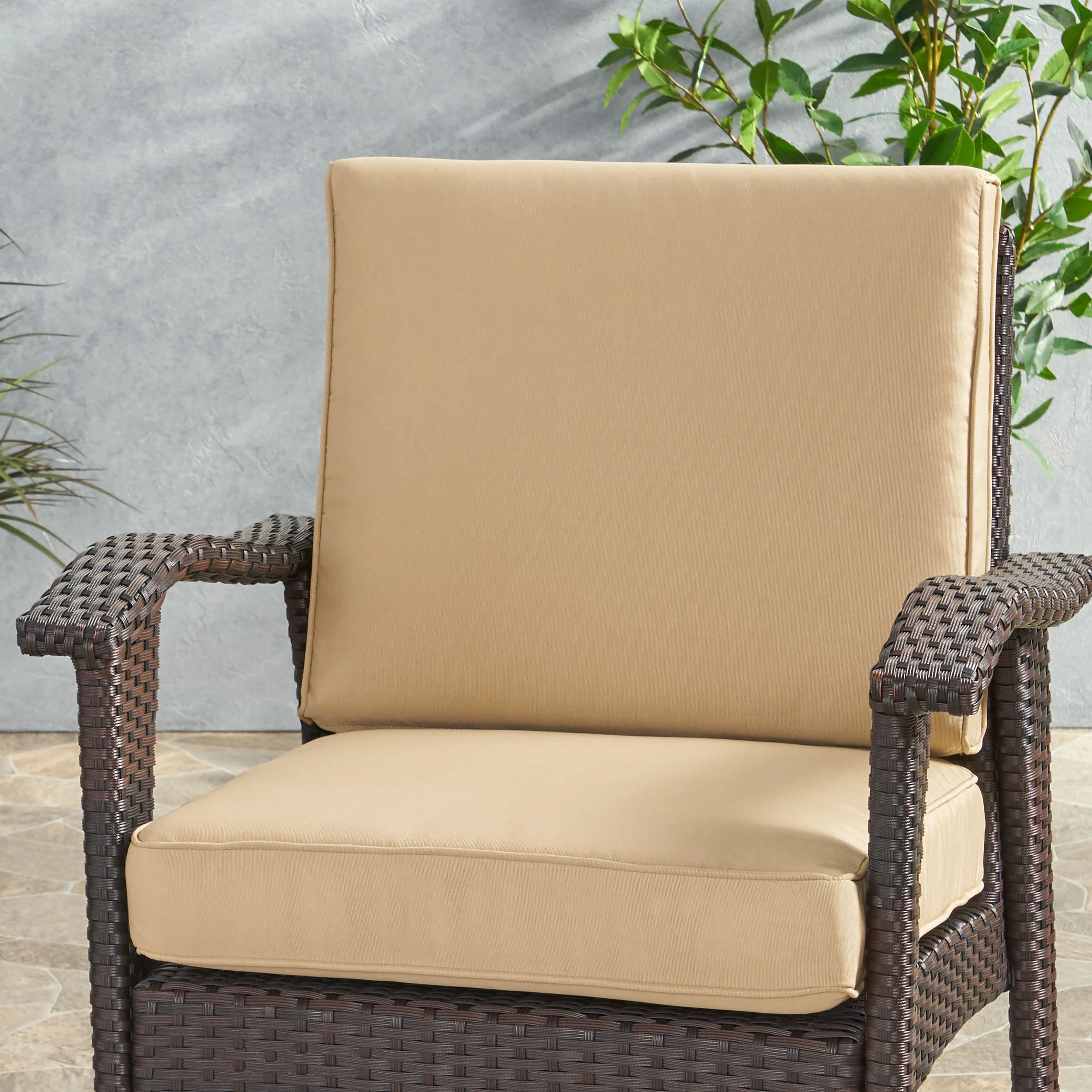 Atiyah Outdoor Water Resistant Fabric Club Chair Cushions with Piping - furnishings