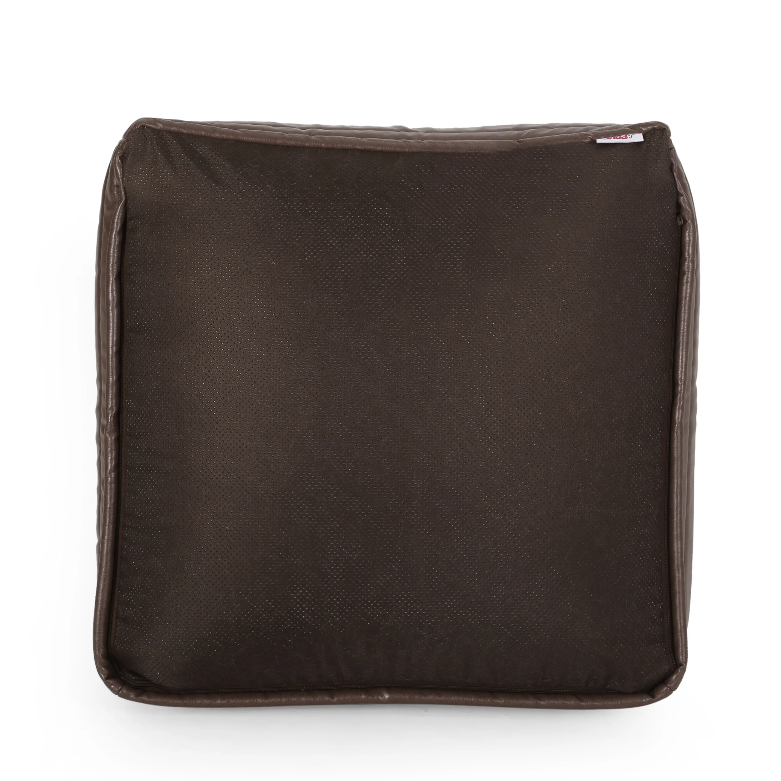 Conrail Contemporary Faux Leather Channel Stitch Pouf - furnishings