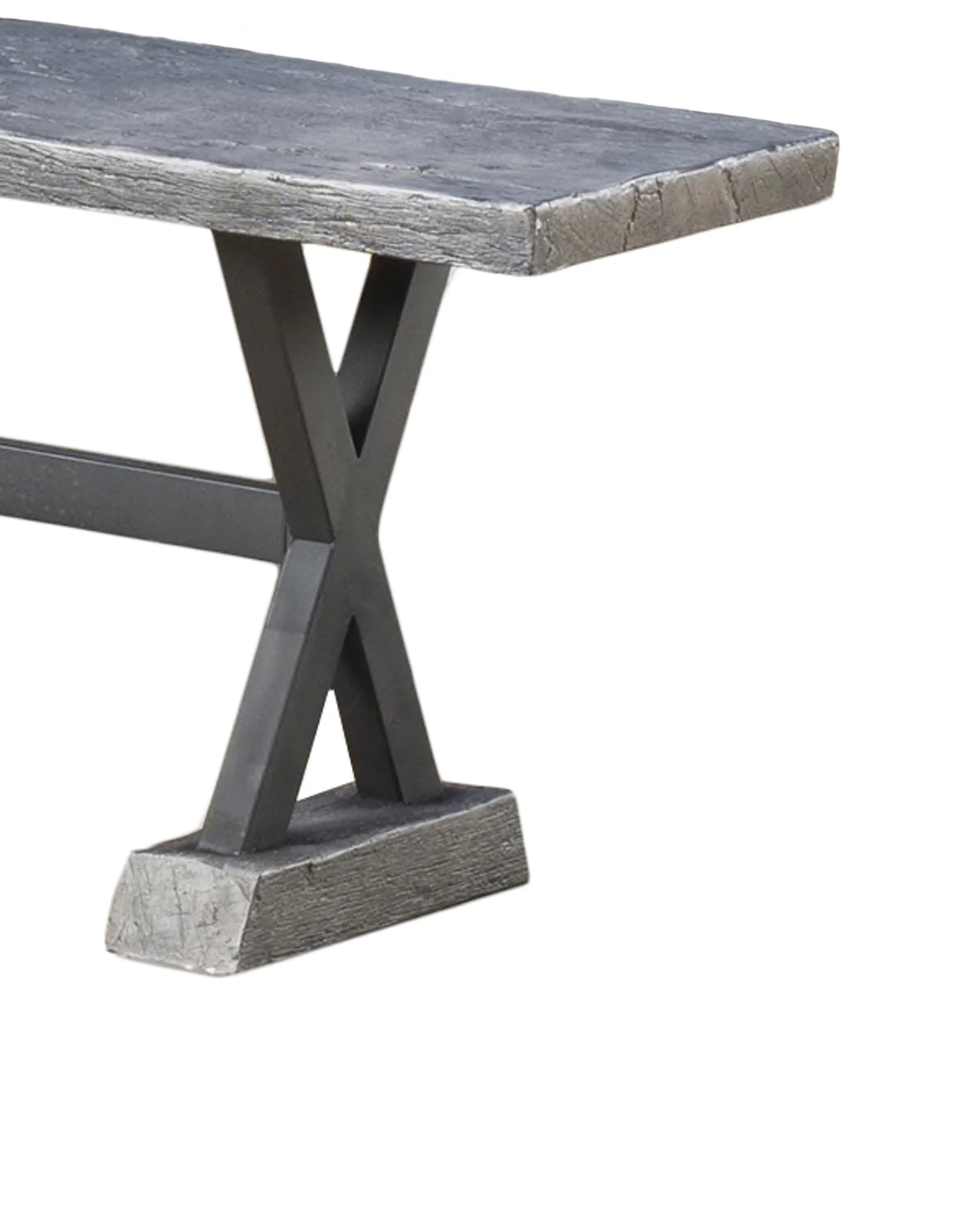 Cogna Farmhouse Brown and Black Lightweight Concrete Dining Benches (Set of 2) - furnishings