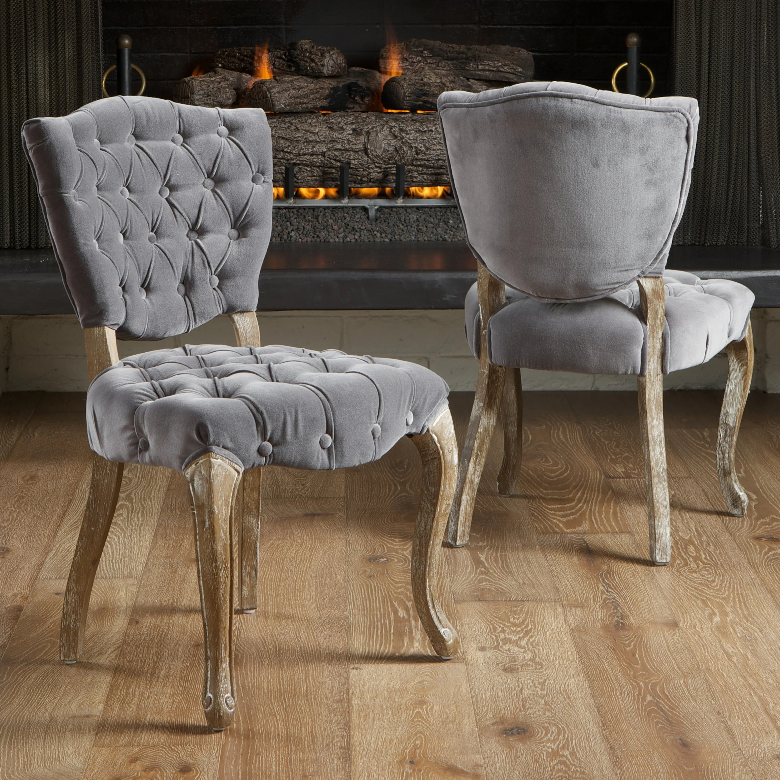 Duke Tufted Velvet Dining Chair (set of 2) - furnishings