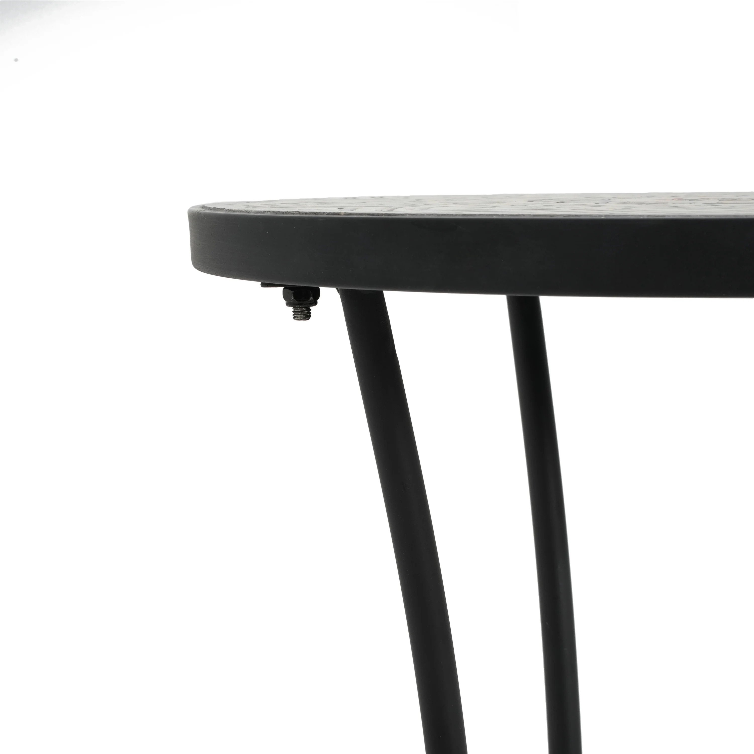 Eulalie Outdoor Patio Round Side Table with Shelf - furnishings