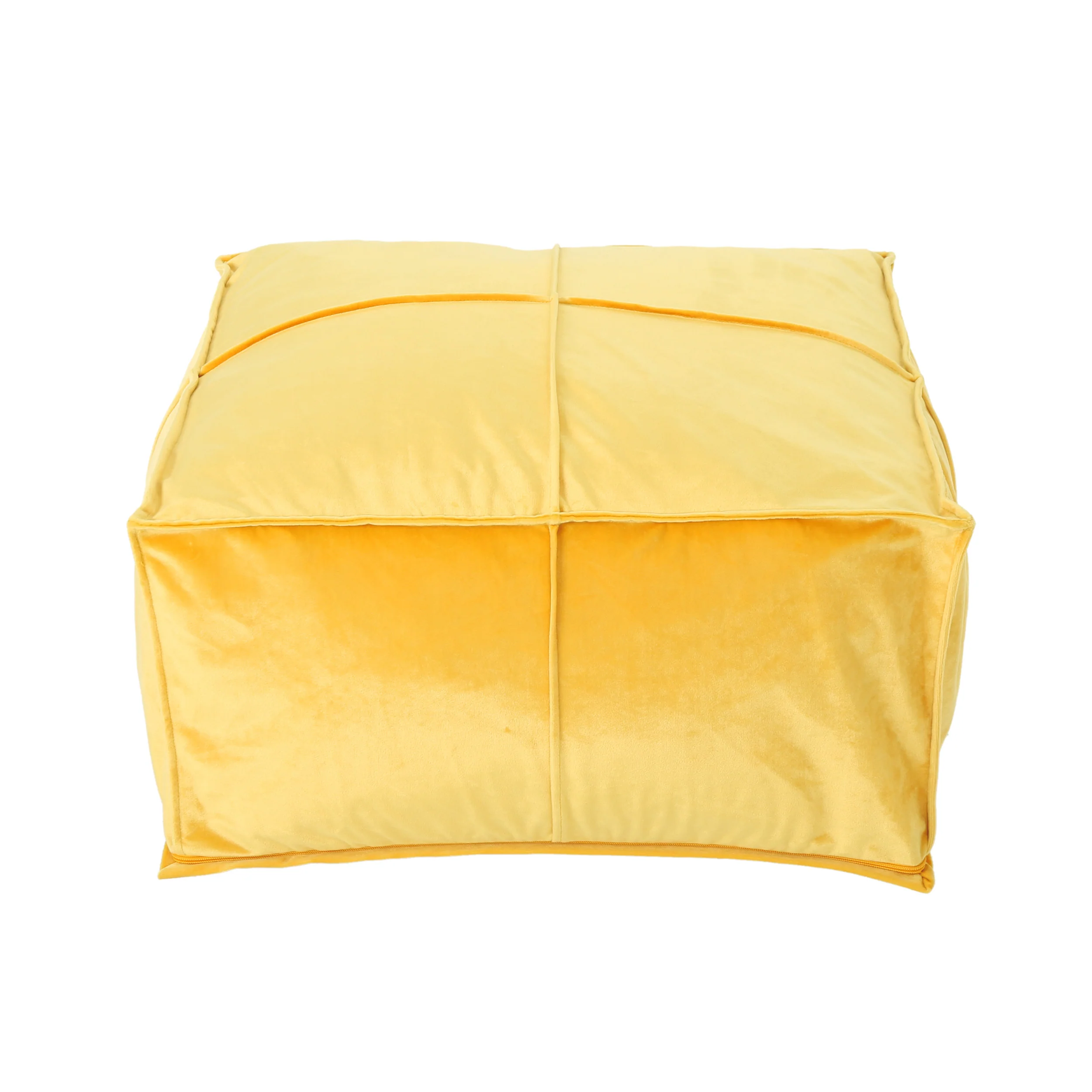 Cytheria Velvet Square Bean Bag Ottoman - furnishings