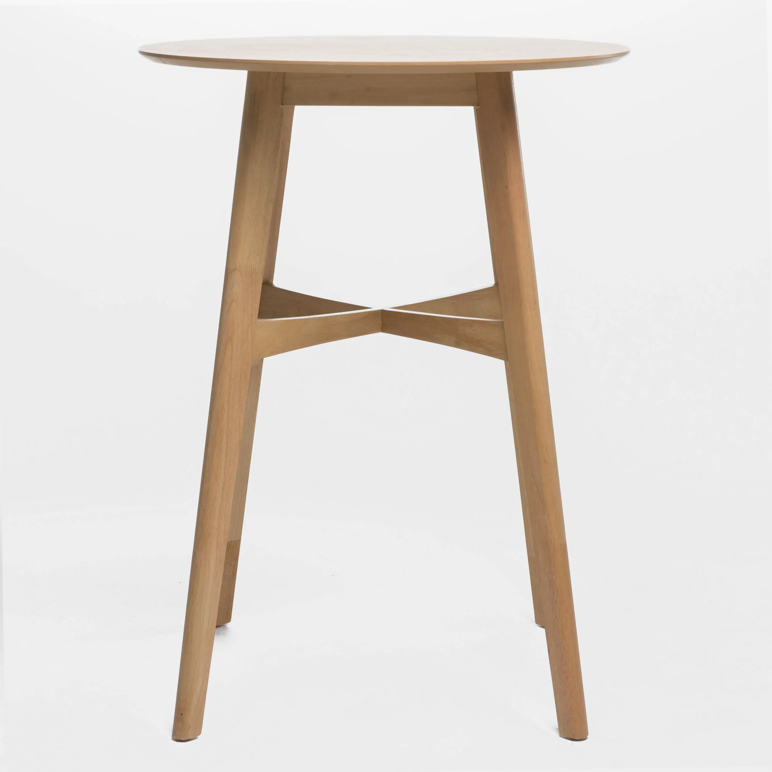Madeline Mid-Century Modern Circular Wood Bar Table with Tapered Legs - furnishings