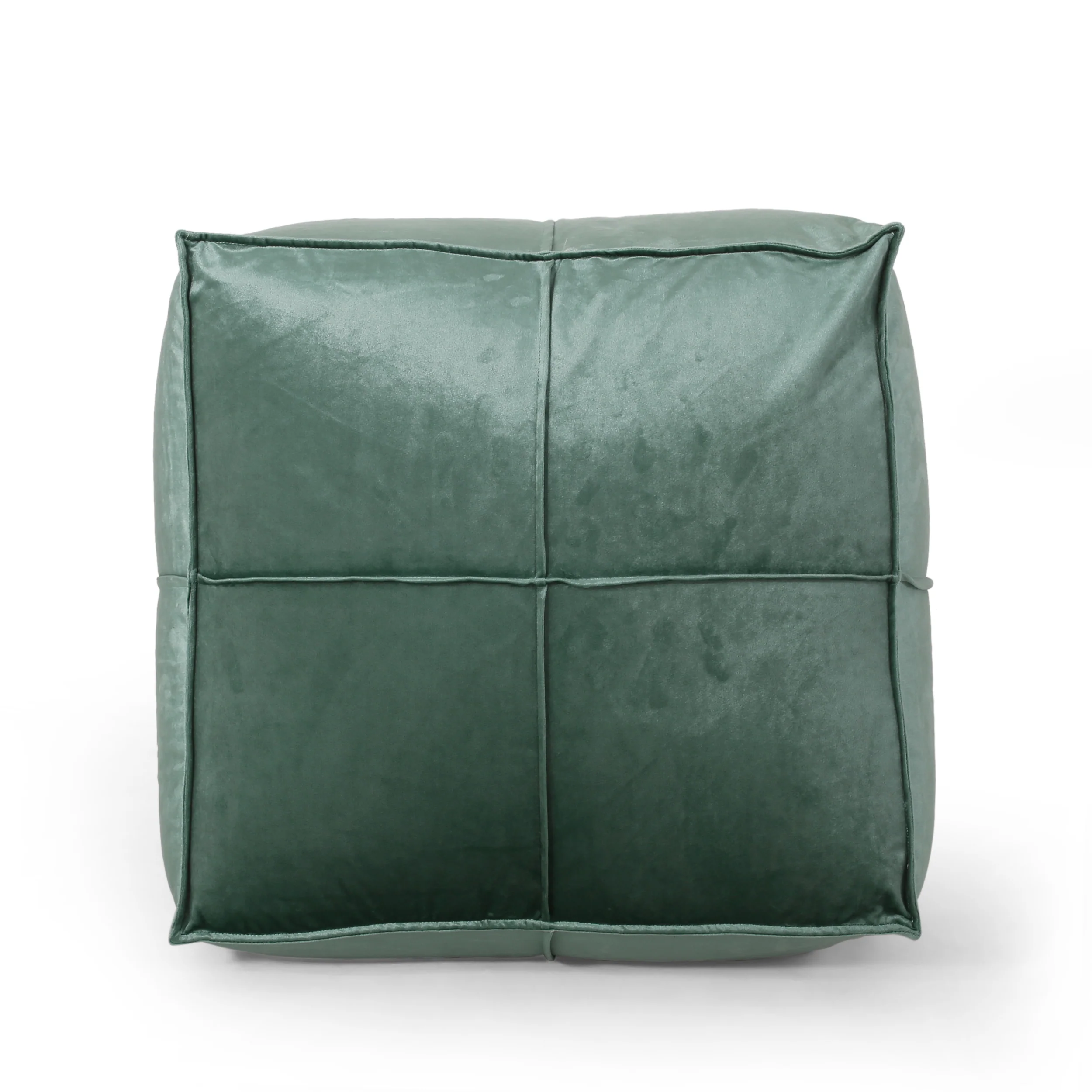Cytheria Modern Glam Velvet Square Bean Bag Ottoman - furnishings