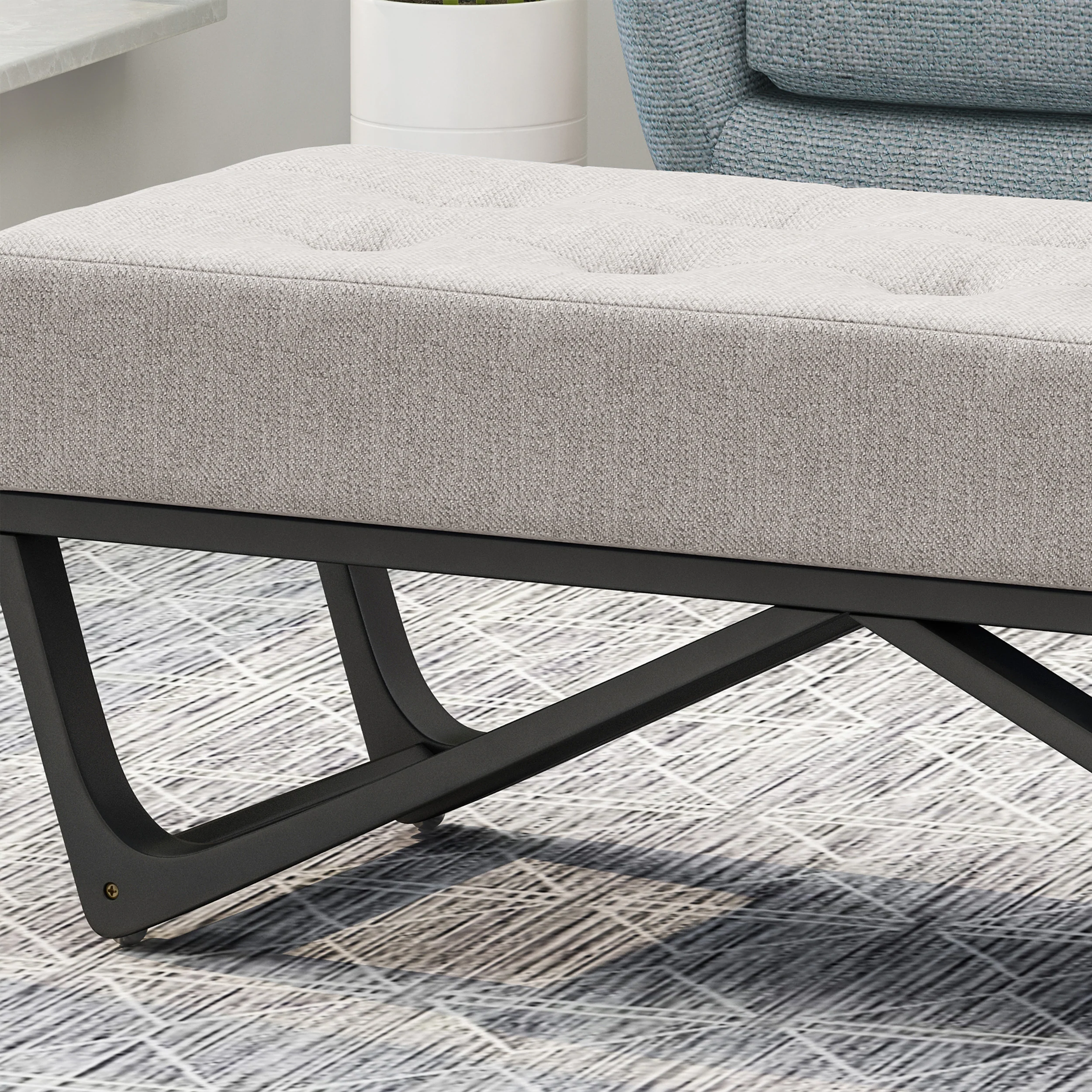 Emily Contemporary Fabric Ottoman Bench - furnishings
