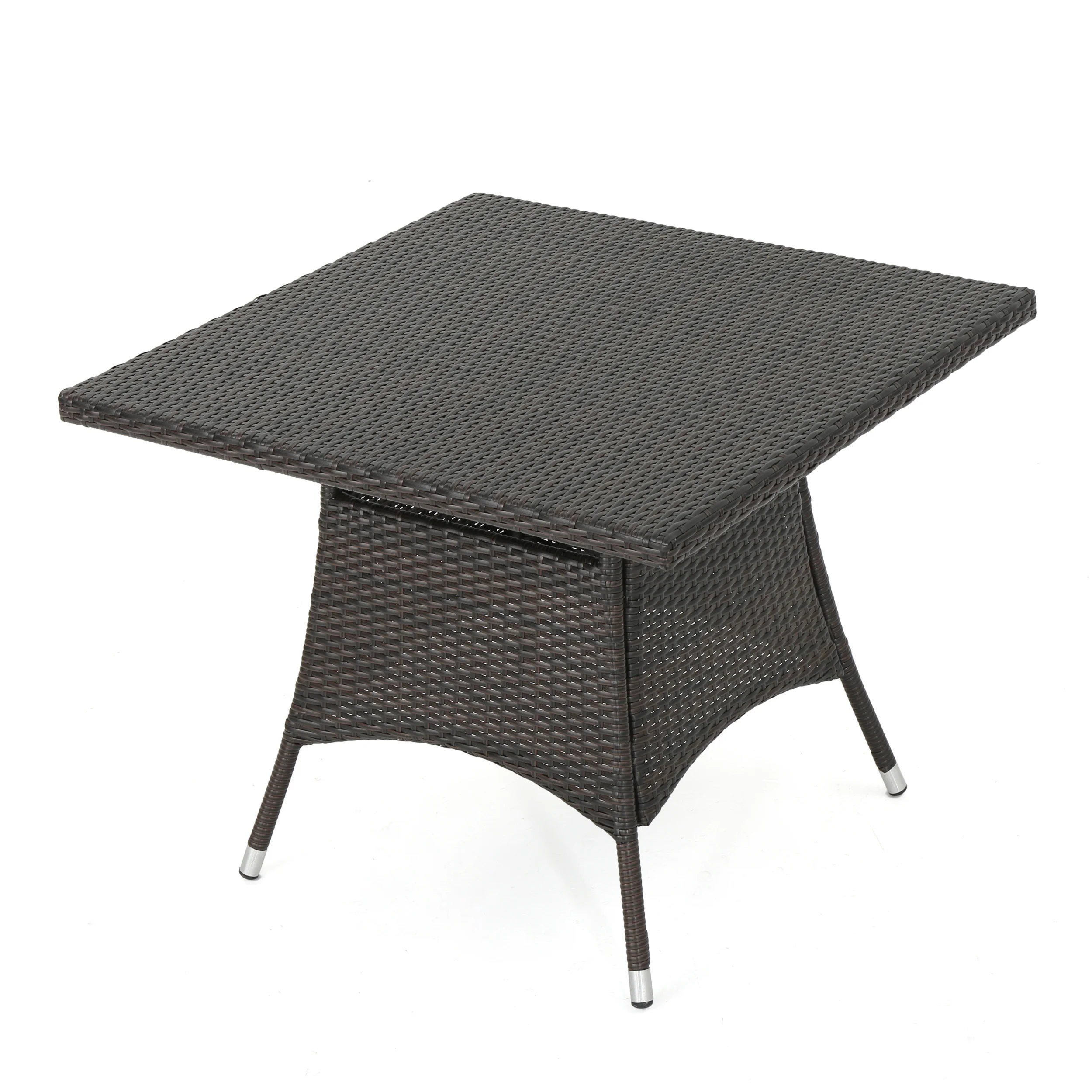 Haley Outdoor 5 Piece Multi-brown Wicker Square Dining Set - furnishings