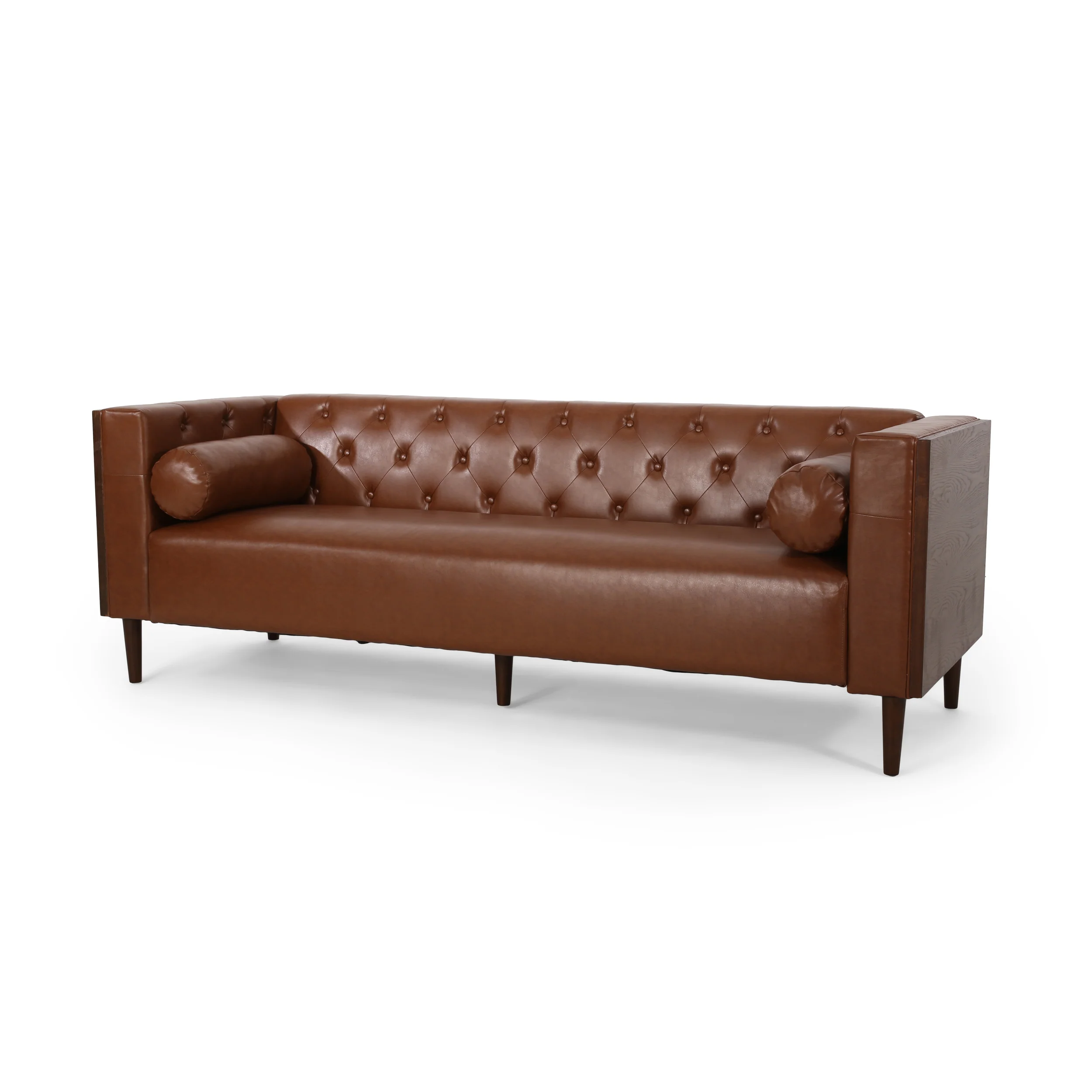 Neilan Contemporary Tufted Deep Seated Sofa with Accent Pillows - furnishings