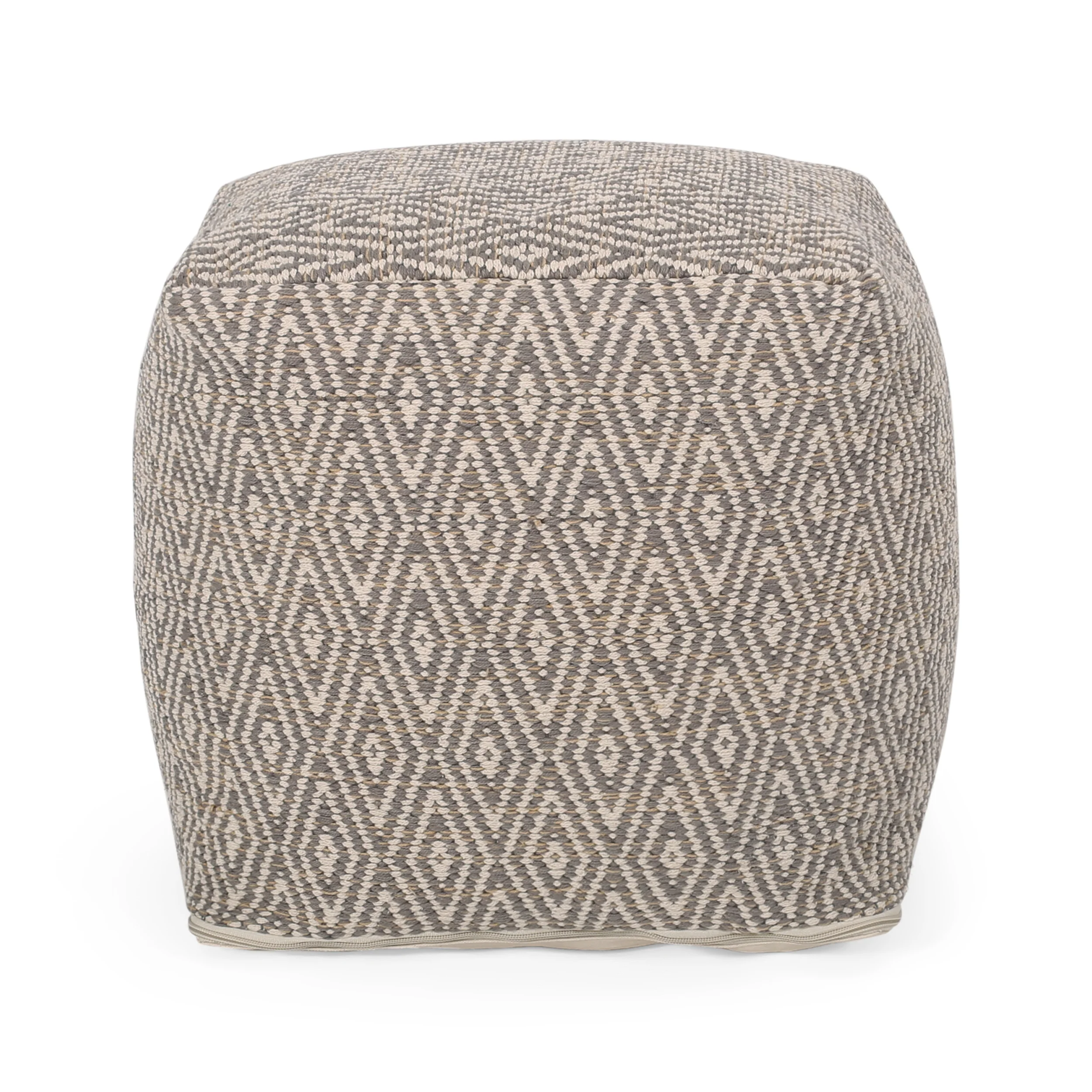 Sovereign Hand-Crafted Cotton Cube Pouf - furnishings