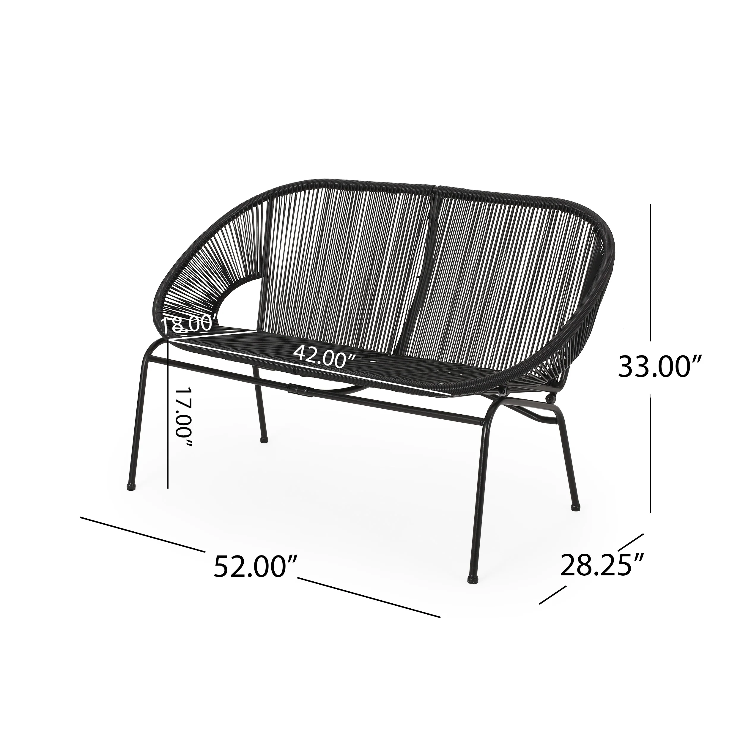 Chardean Outdoor Hammock Weave Loveseat Bench - furnishings
