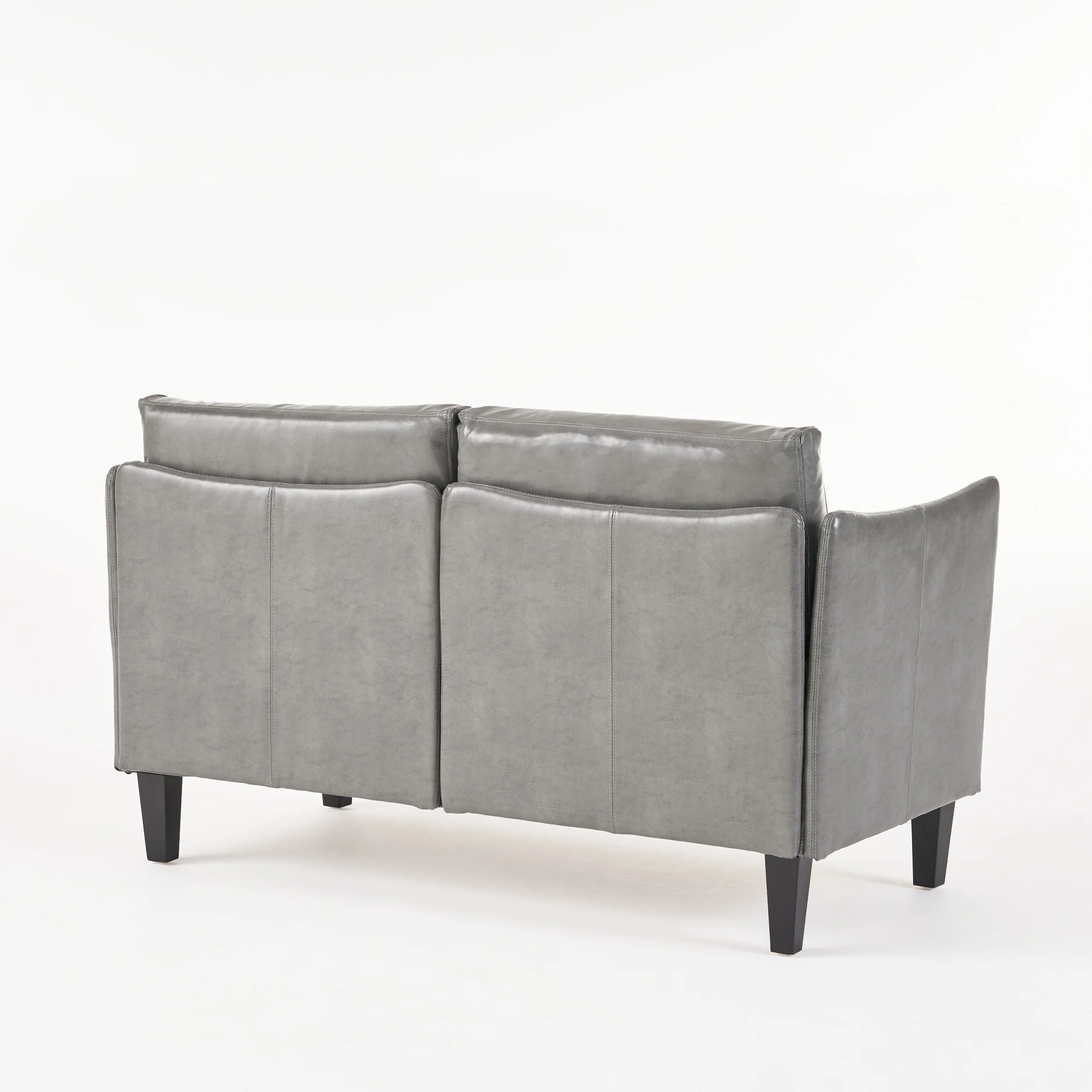 Nile Grey Leather Loveseat - furnishings