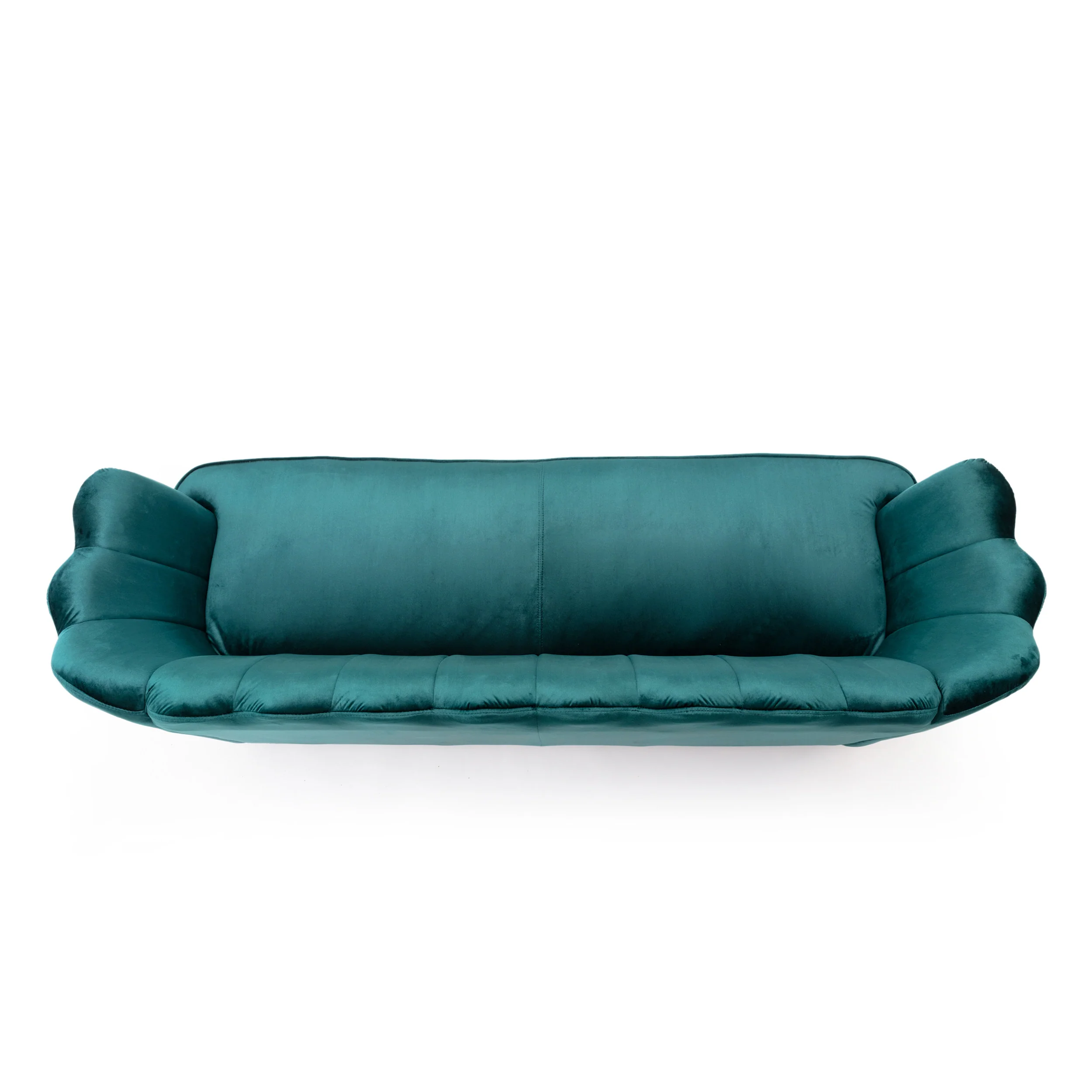 Ohnstad Modern Glam Velvet Channel Stitch 3 Seater Shell Sofa - furnishings