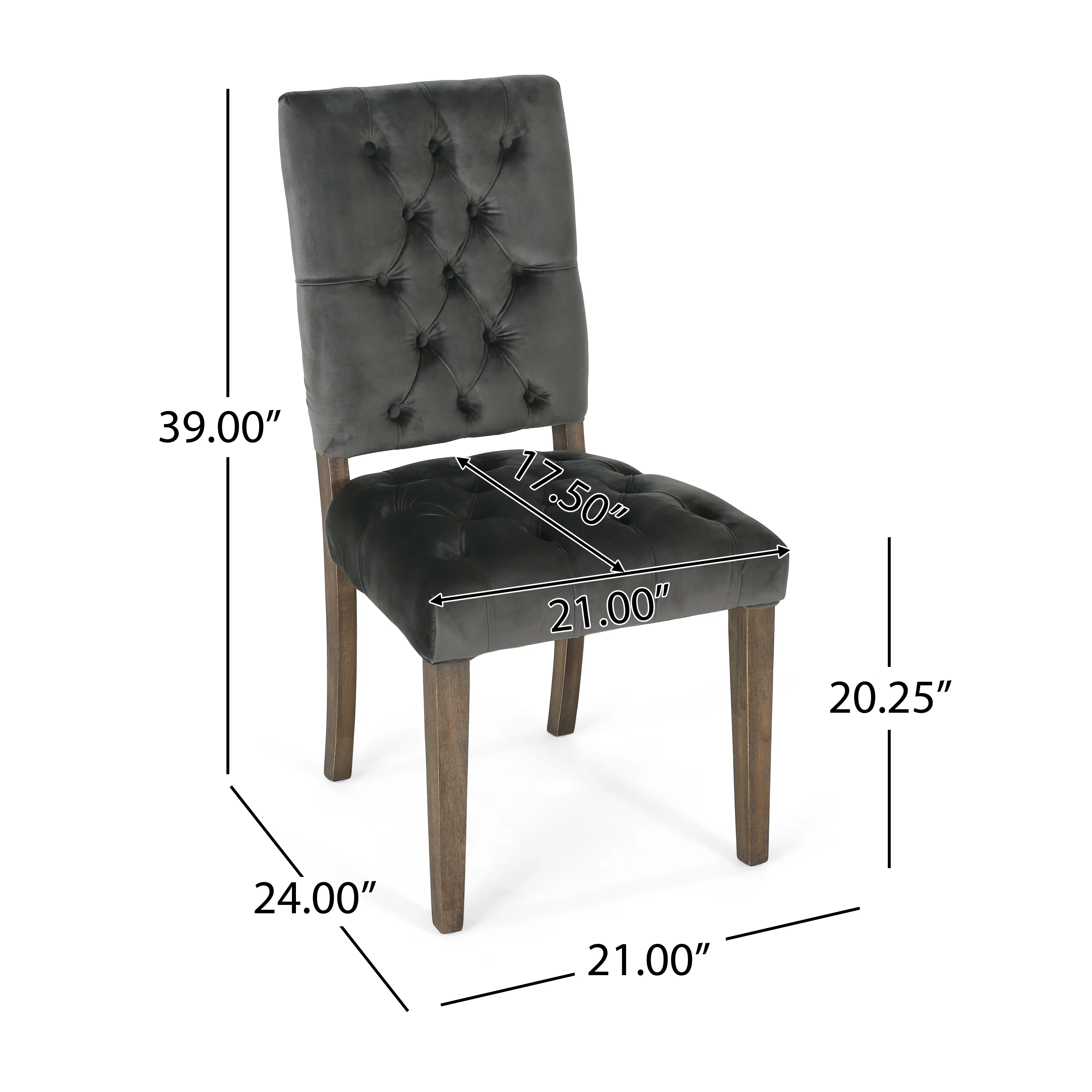 Myrtle Contemporary Velvet Tufted Dining Chairs (Set of 2) - furnishings