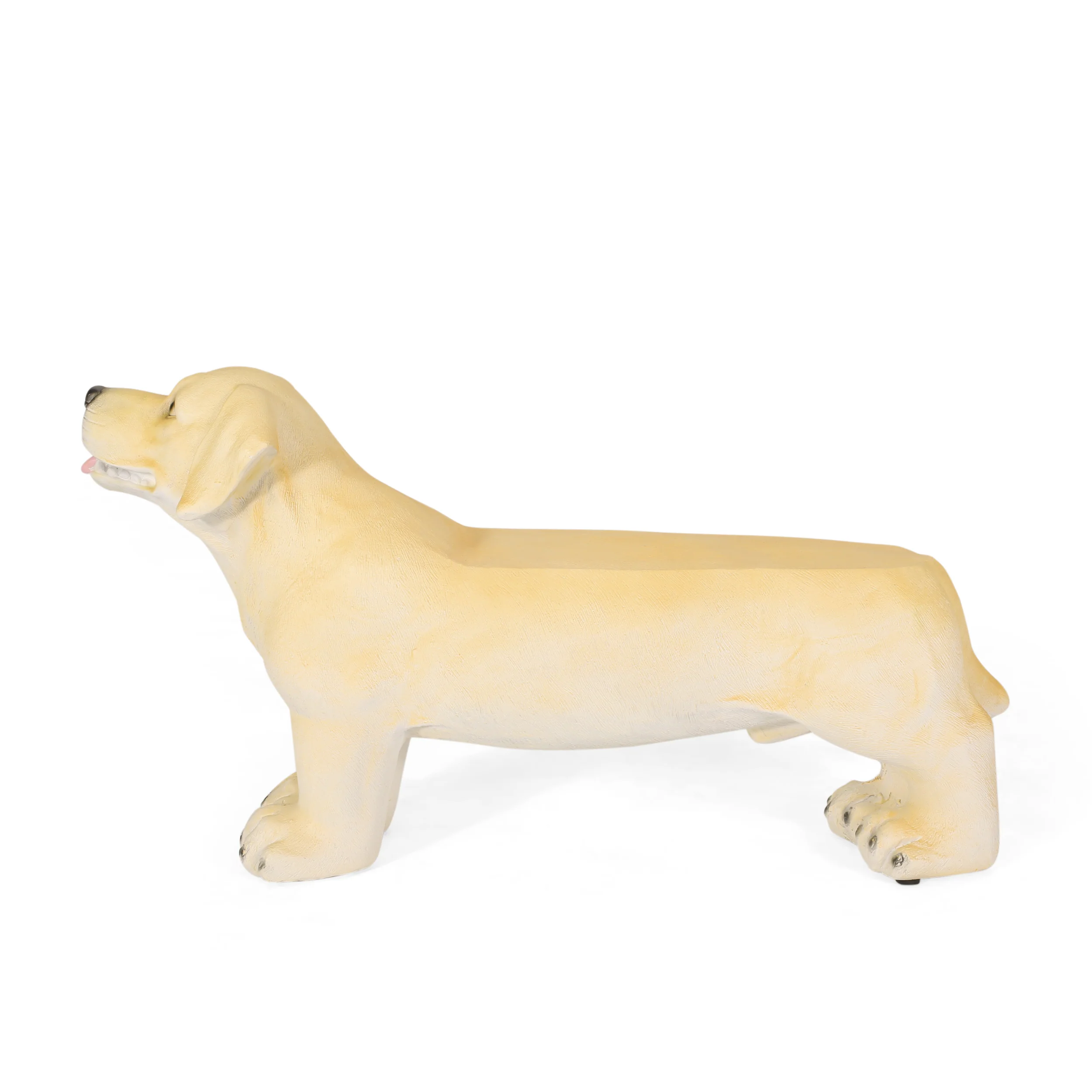 Hargis Outdoor Labrador Dog Garden Bench, Light Brown - furnishings