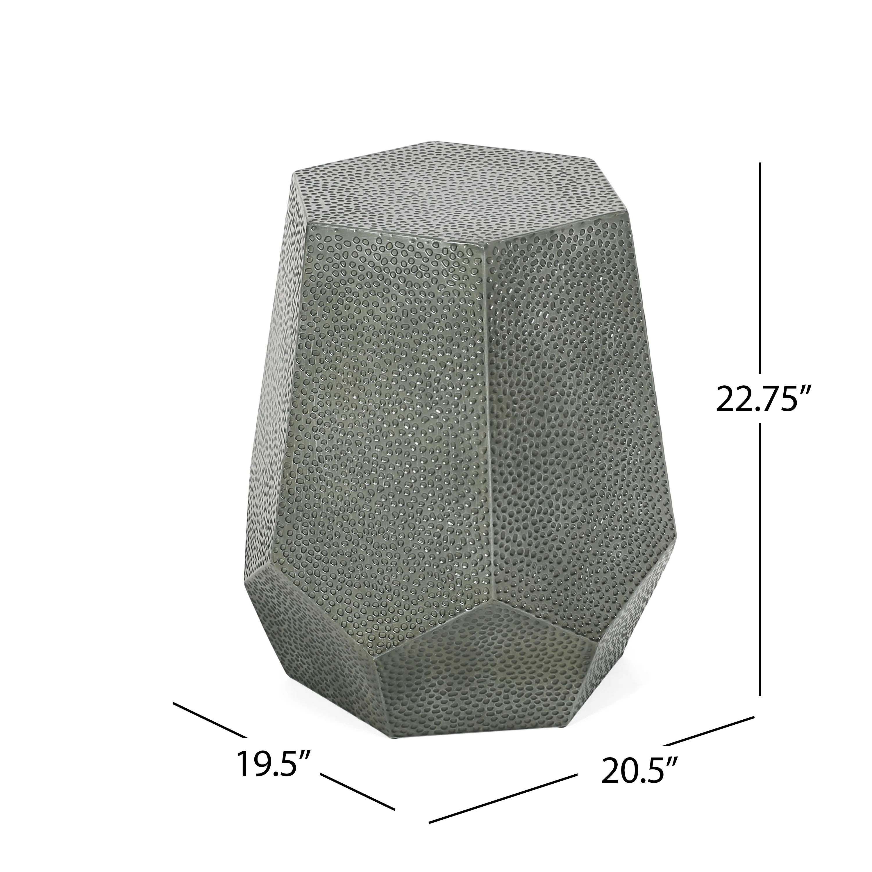 Spofford Modern Hammered Iron Geometric Side Table - furnishings