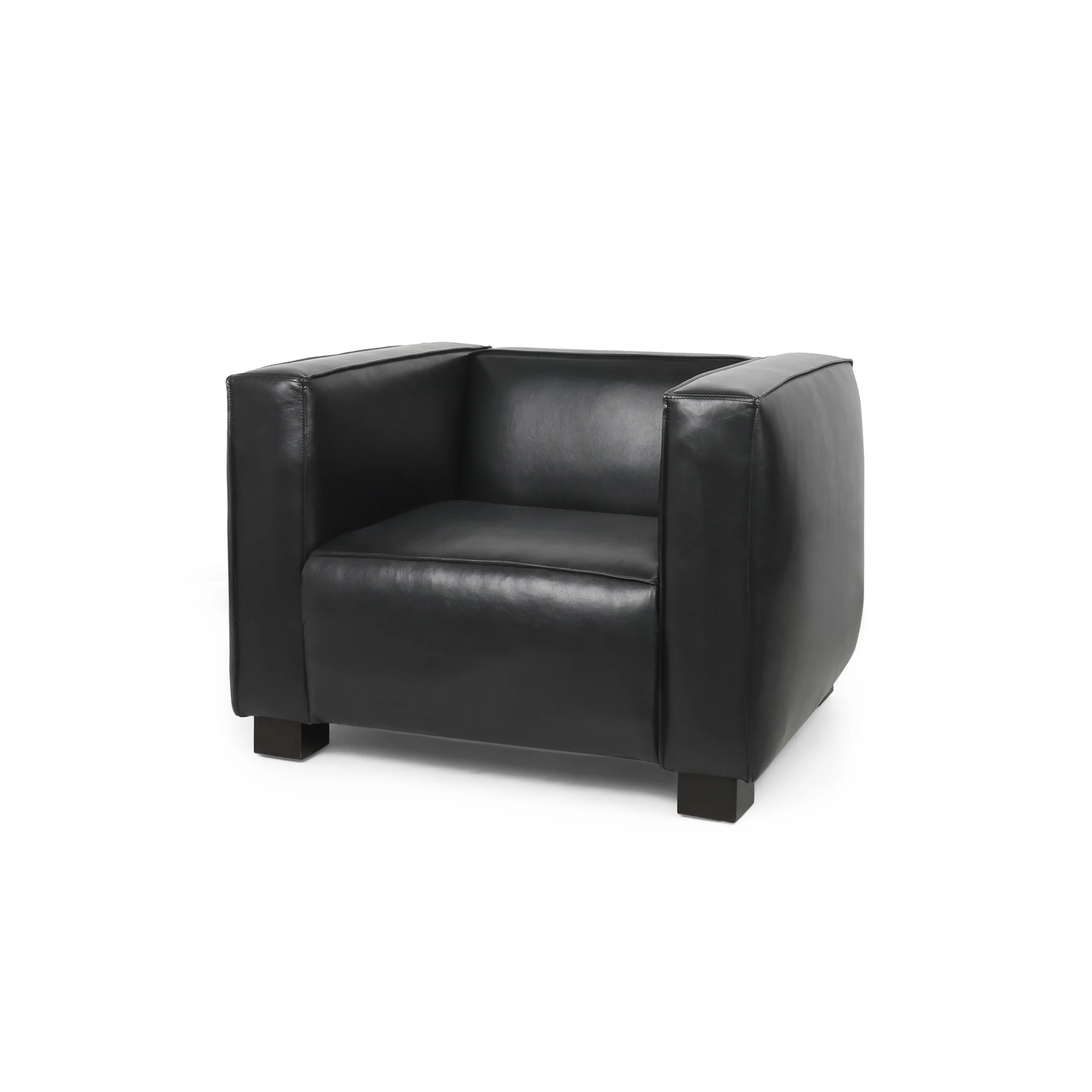 Minkler Contemporary Faux Leather Club Chair - furnishings