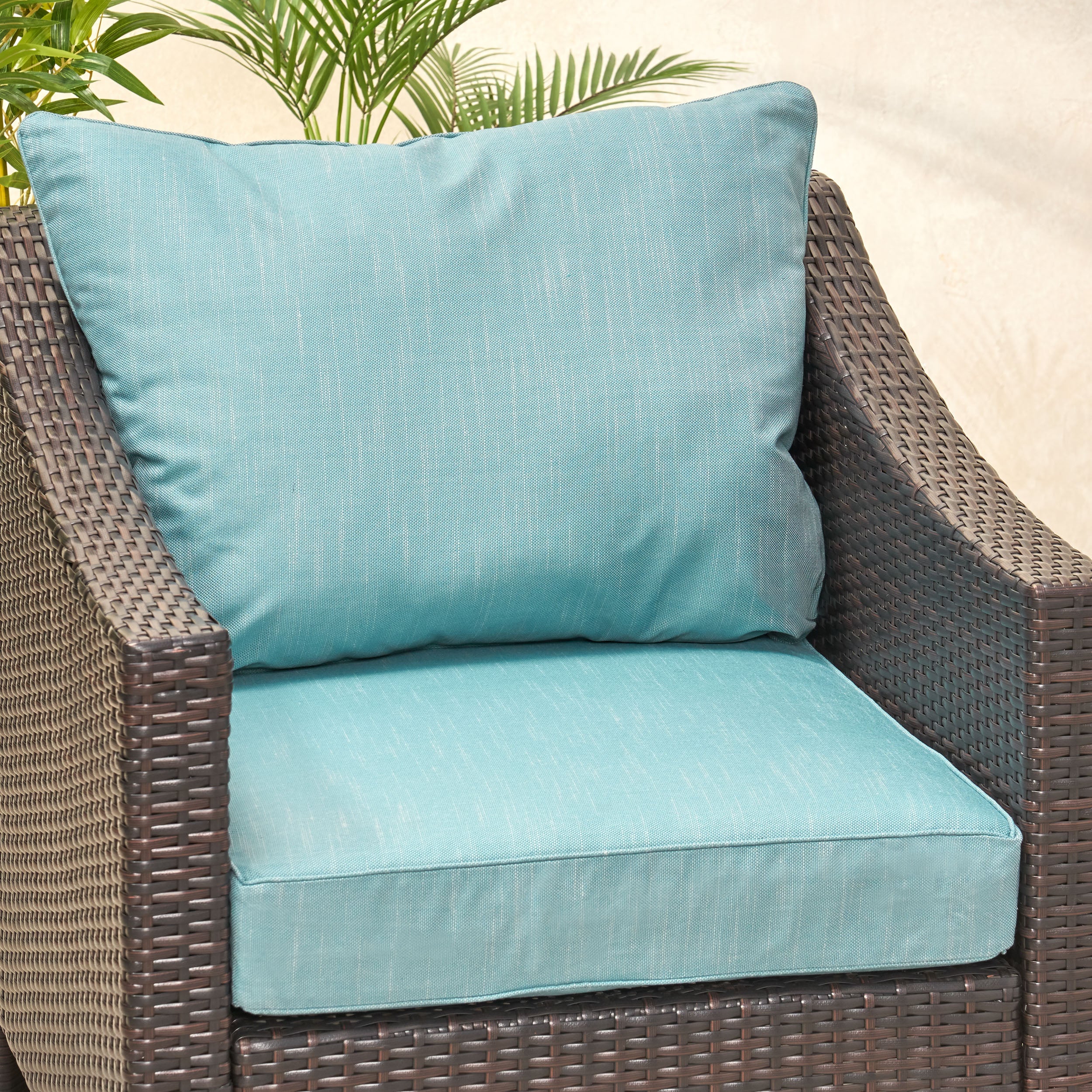 Luciella Outdoor Water Resistant Fabric Club Chair Cushions with Piping - furnishings