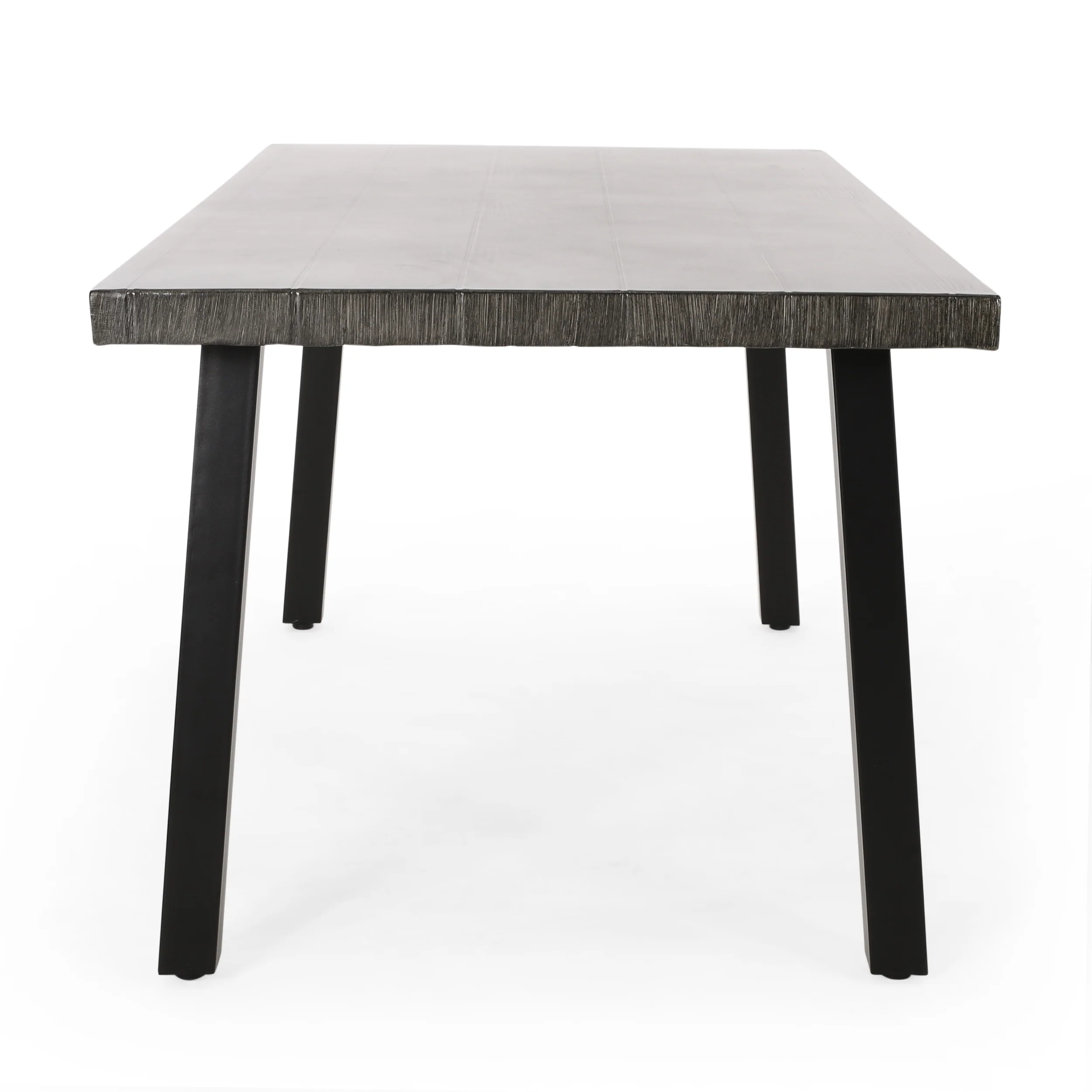 Altair Outdoor Modern Industrial 3 Piece Aluminum Dining Set with Benches - furnishings