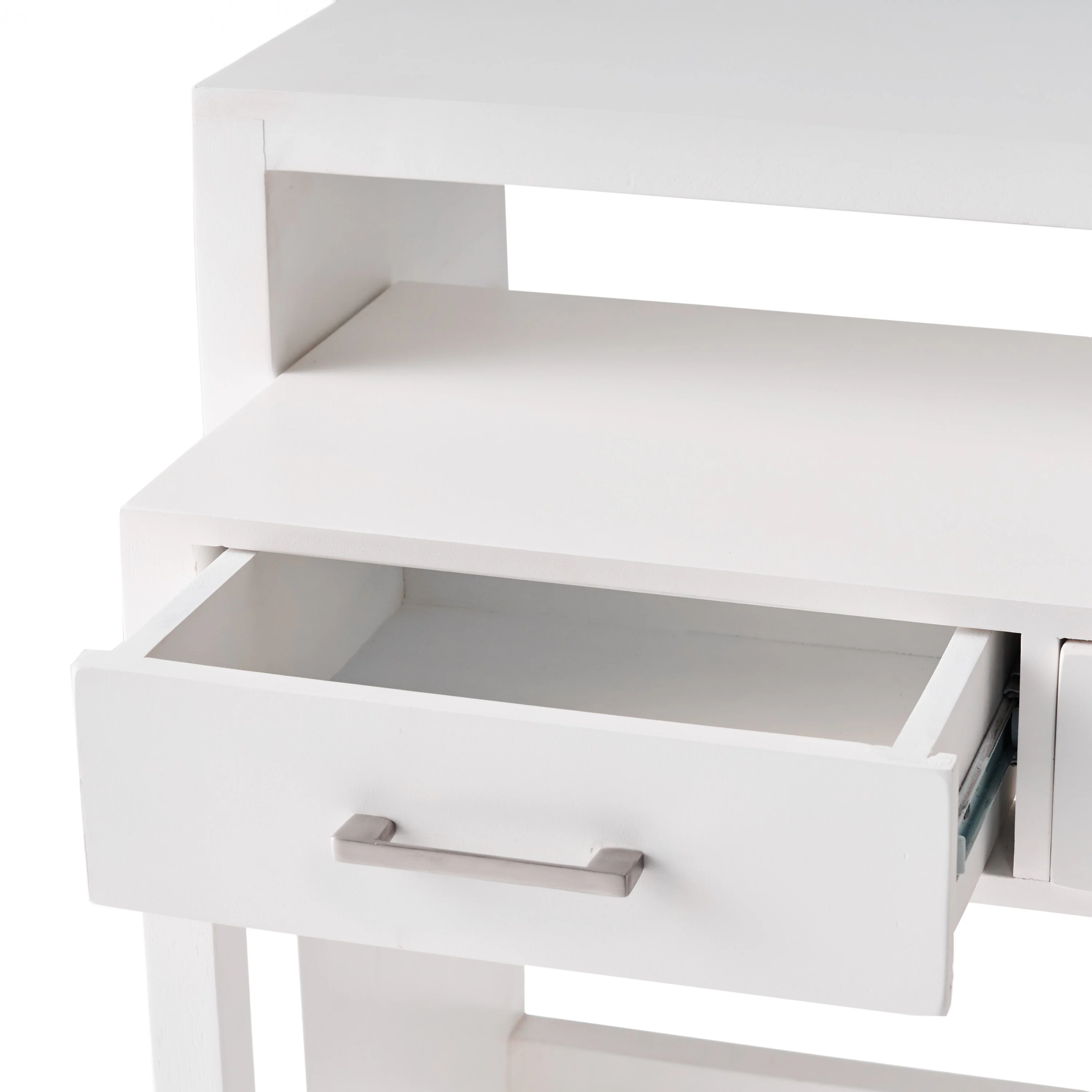 Axelle Contemporary Mango Wood Secretary Desk with Storage, White - furnishings