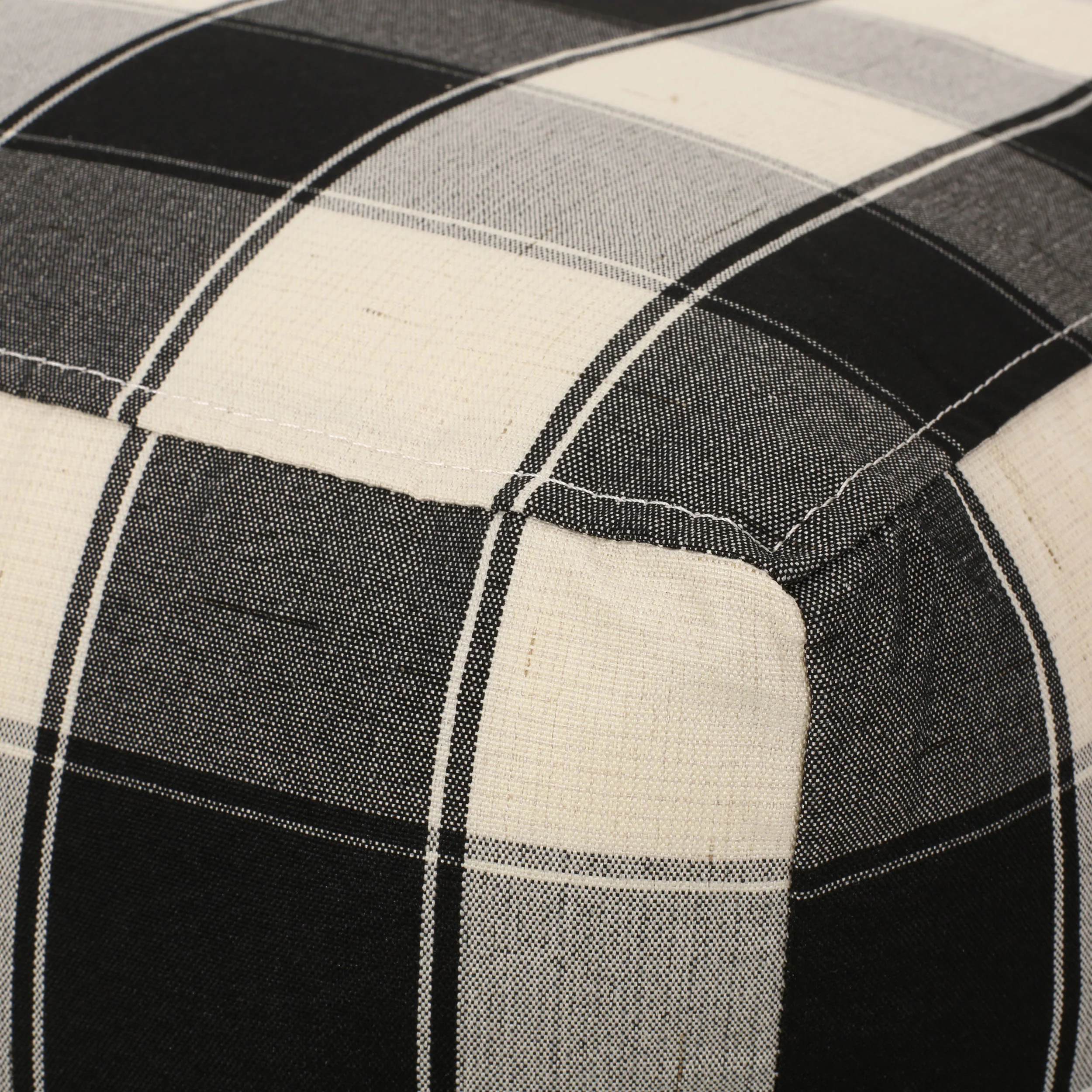 Prestage Modern Fabric Checkered Cube Pouf - furnishings