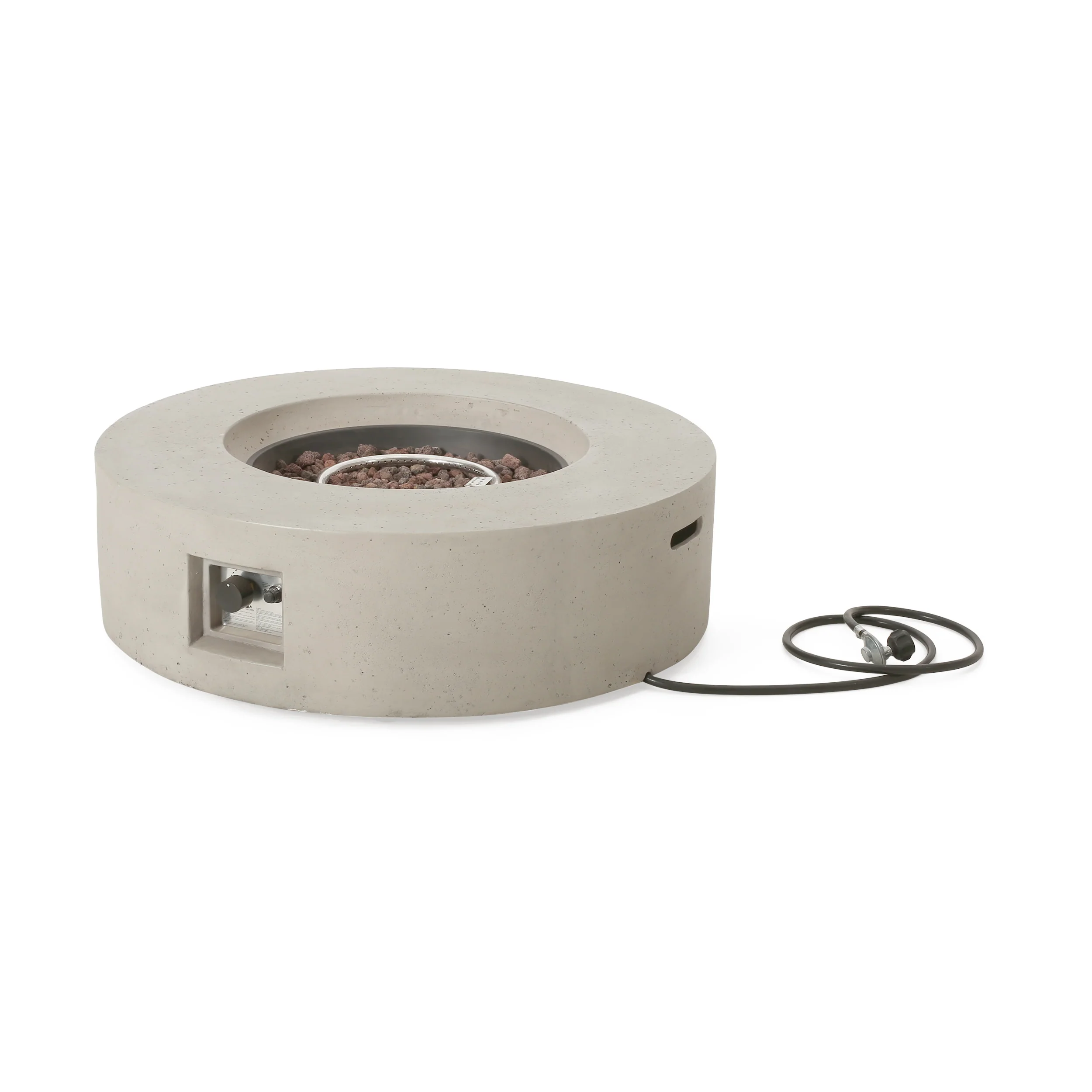 Hearth Outdoor 50,000 BTU Lightweight Concrete Circular Fire Pit (No Tank Holder) - furnishings