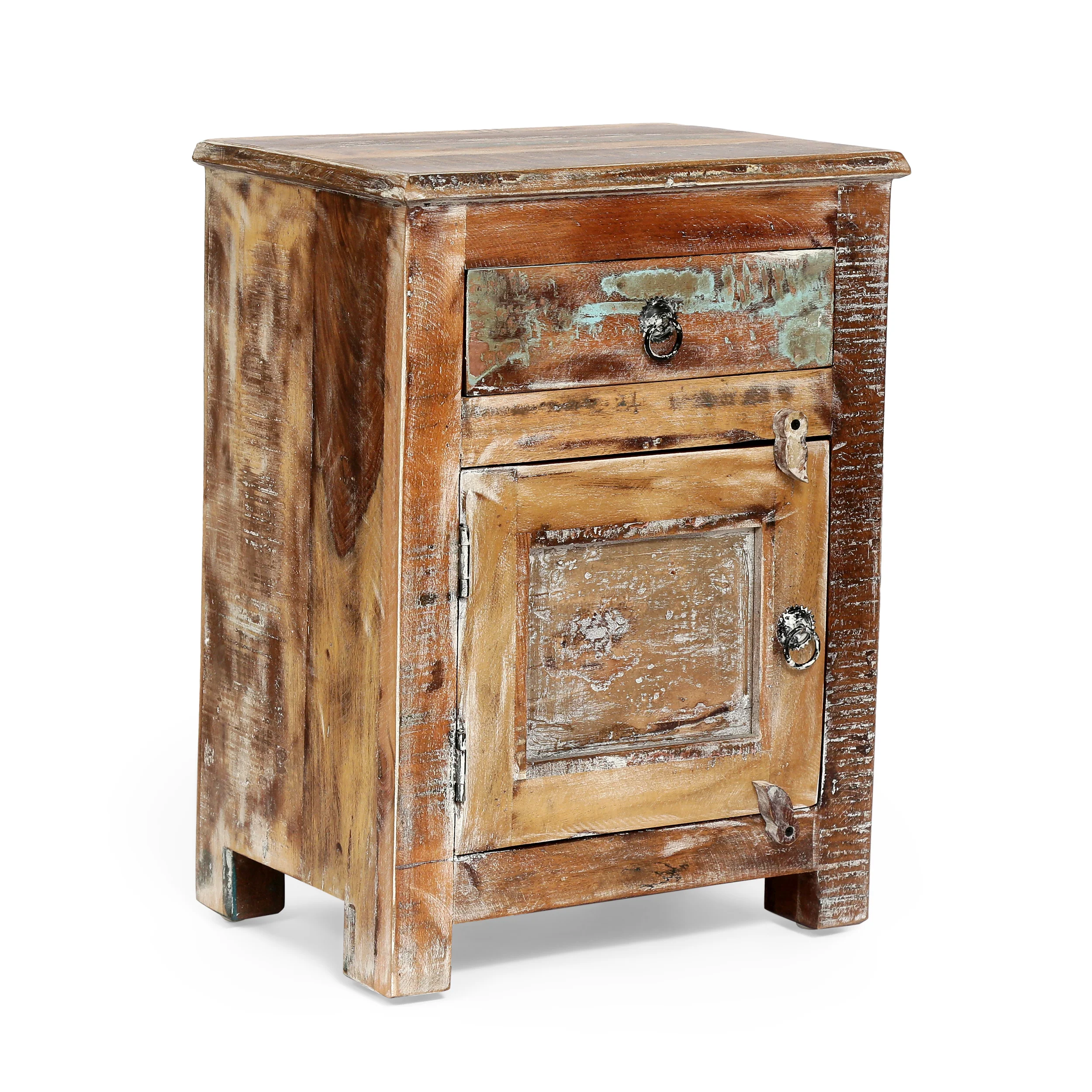Screven Boho Handcrafted Wood Nightstand - furnishings