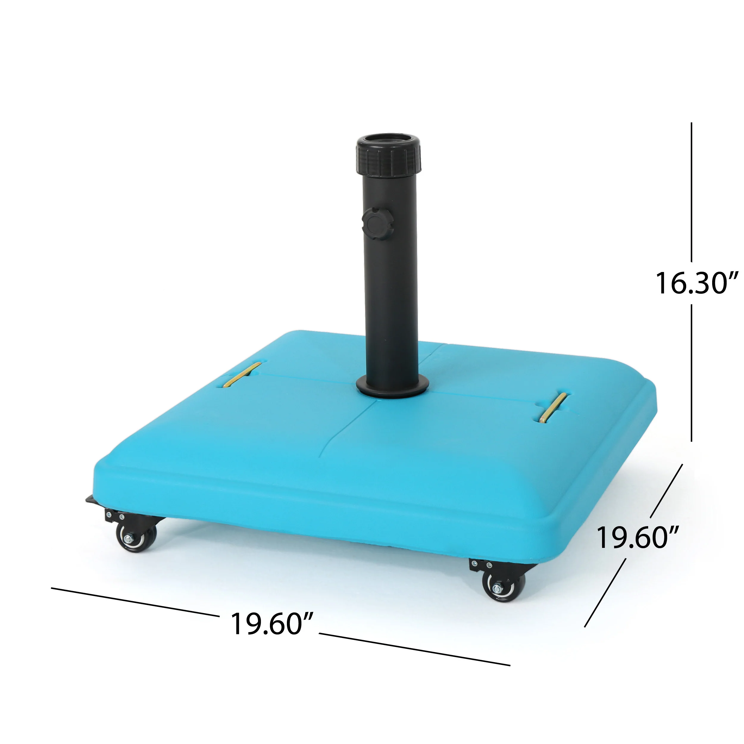 Louise Outdoor Concrete Square 80lb Umbrella Base with Steel Umbrella Holder - furnishings