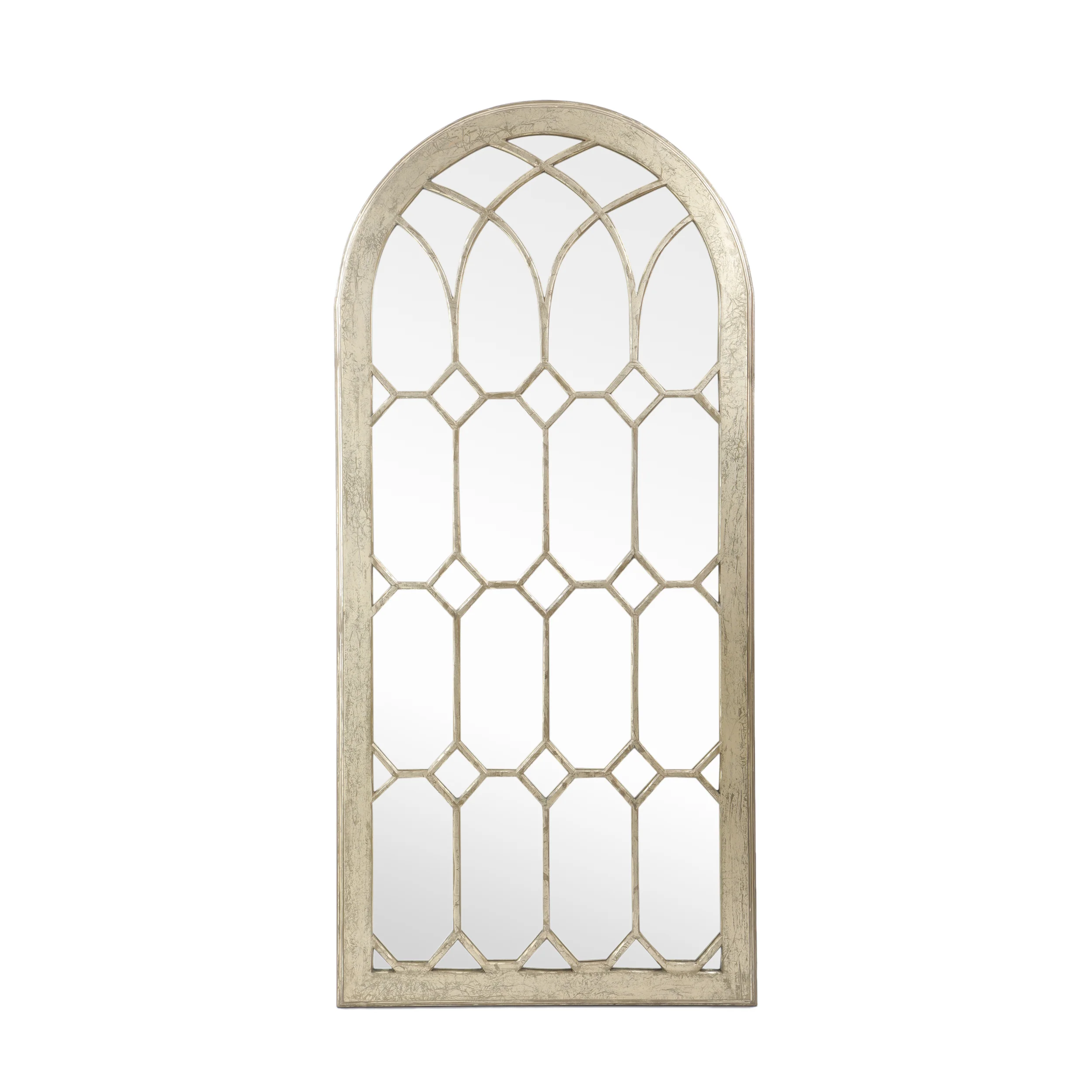 Selena Traditional Arched Windowpane Mirror - furnishings