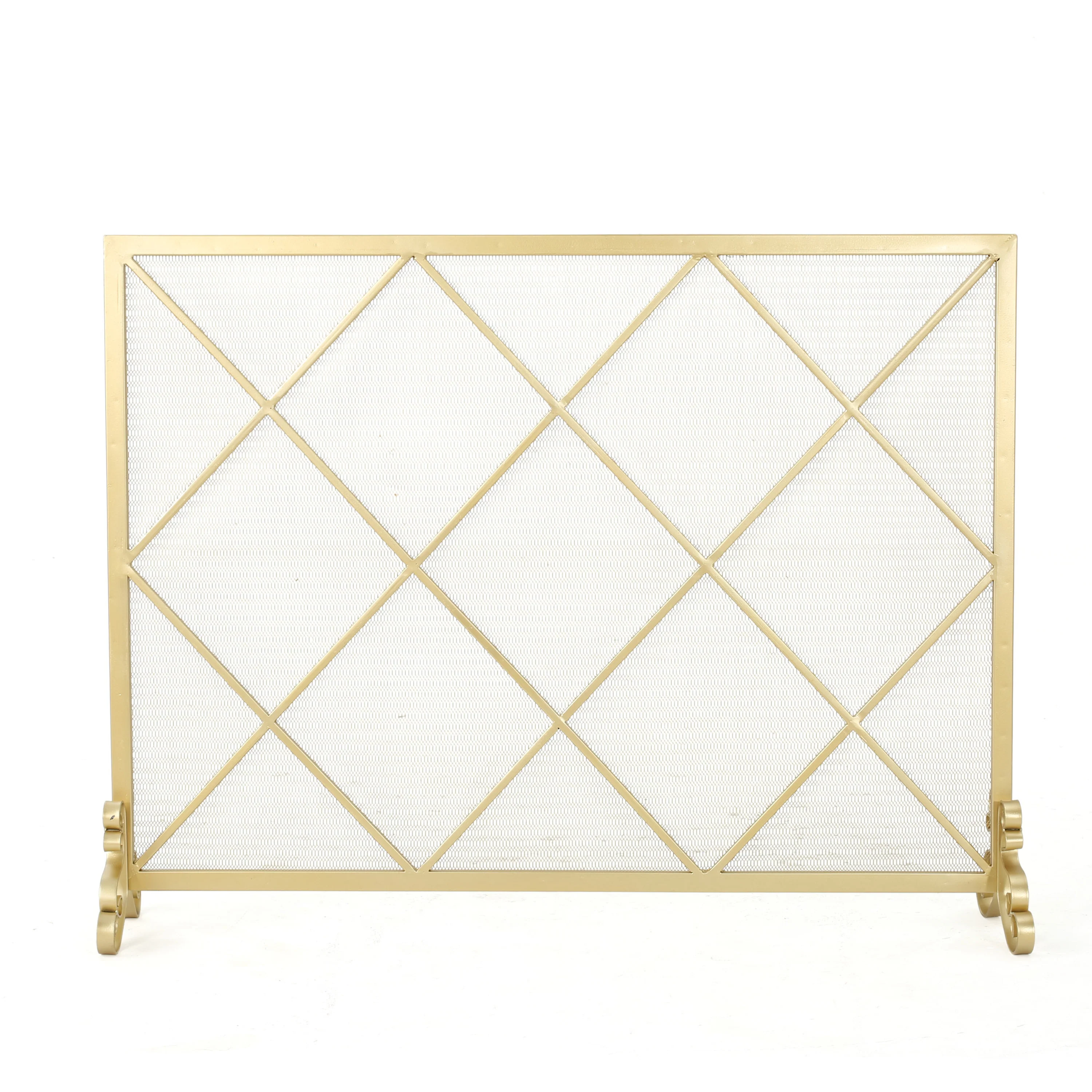 Hayden Single Panel Iron Fire Screen - furnishings