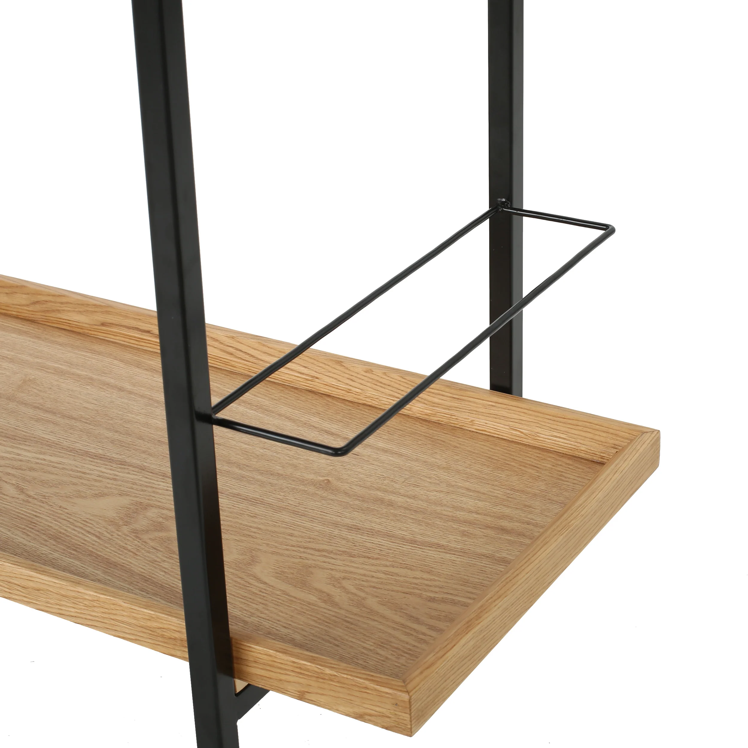 Gerard Modern Industrial Two Shelf Wood Finished Bar Cart with Rolling Casters - furnishings